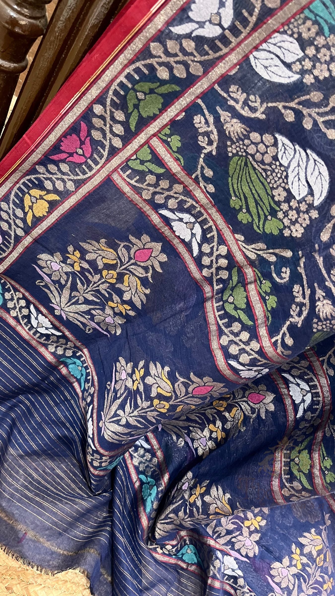 Pure Ektara Cotton Jamdani Banarasi Saree - Tilfi