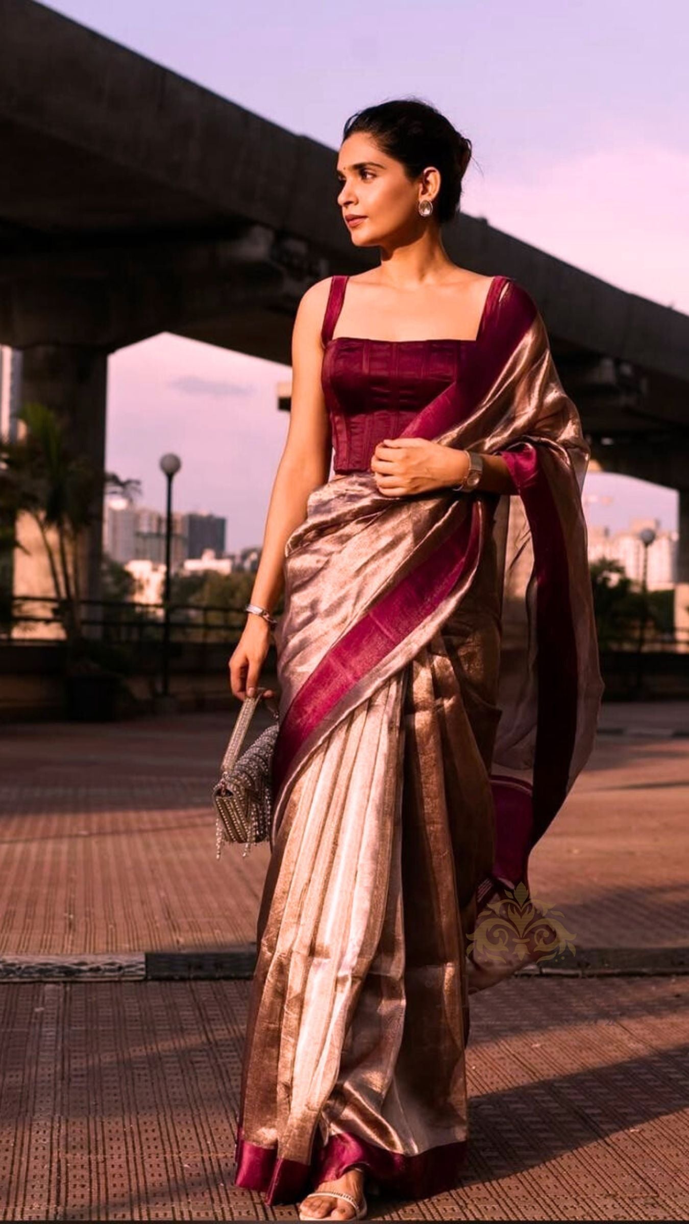 Pure Tissue Silk Handloom Banarasi Saree - with Satin Border