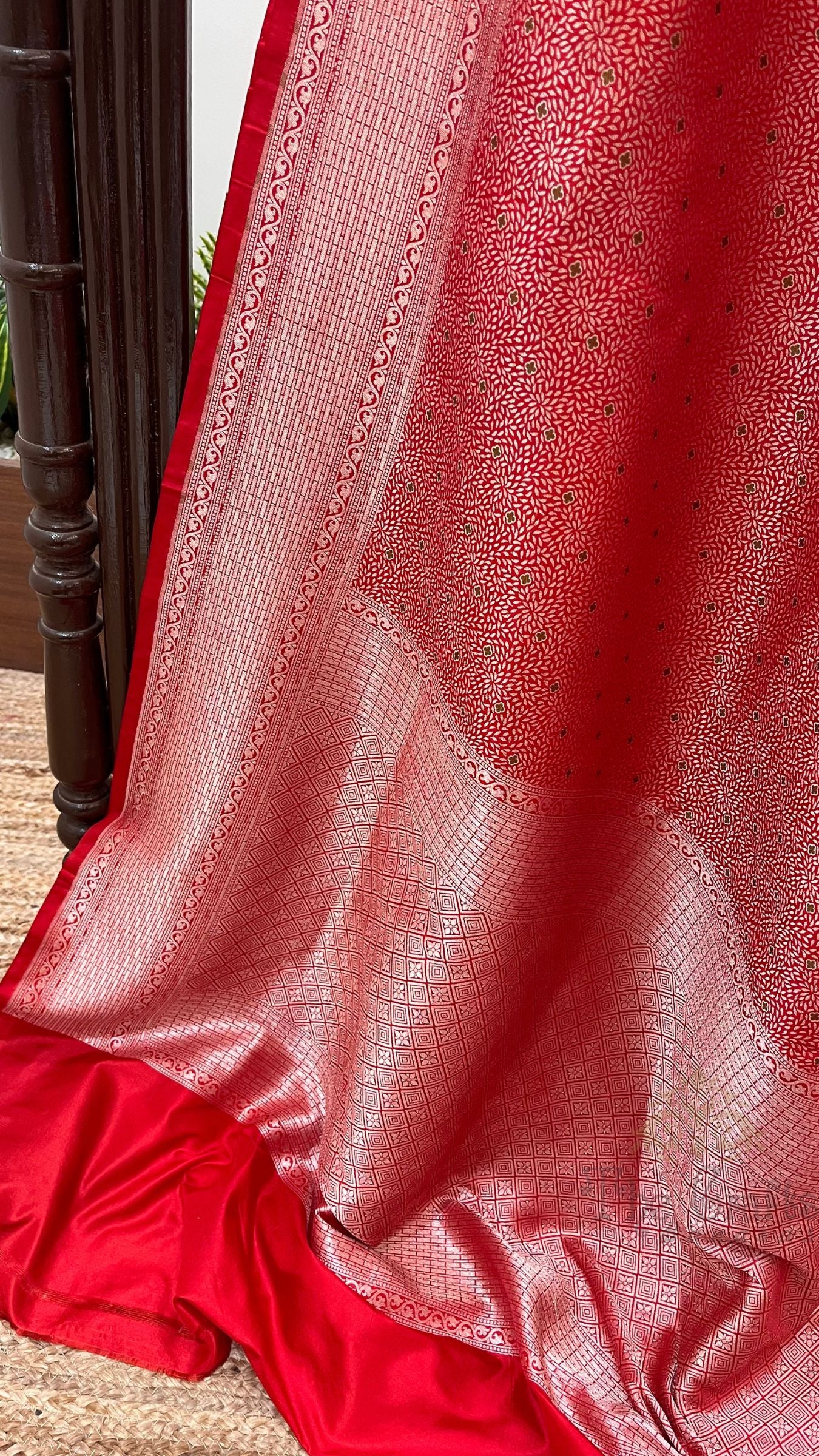 Pure Soft Katan Jamawar Silk Handloom Banarasi Saree