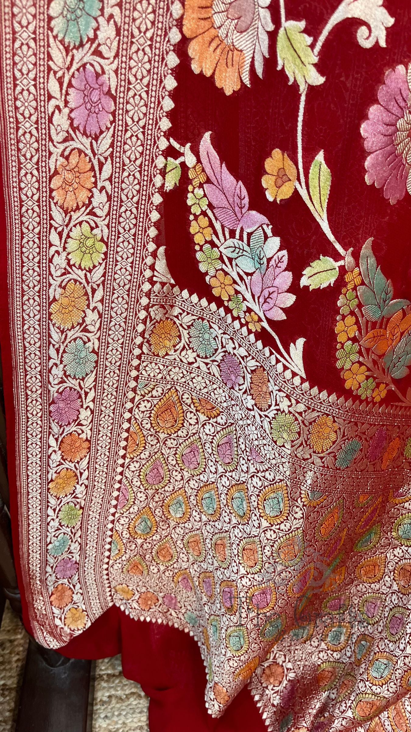 Khaddi Georgette Handloom Banarasi Saree