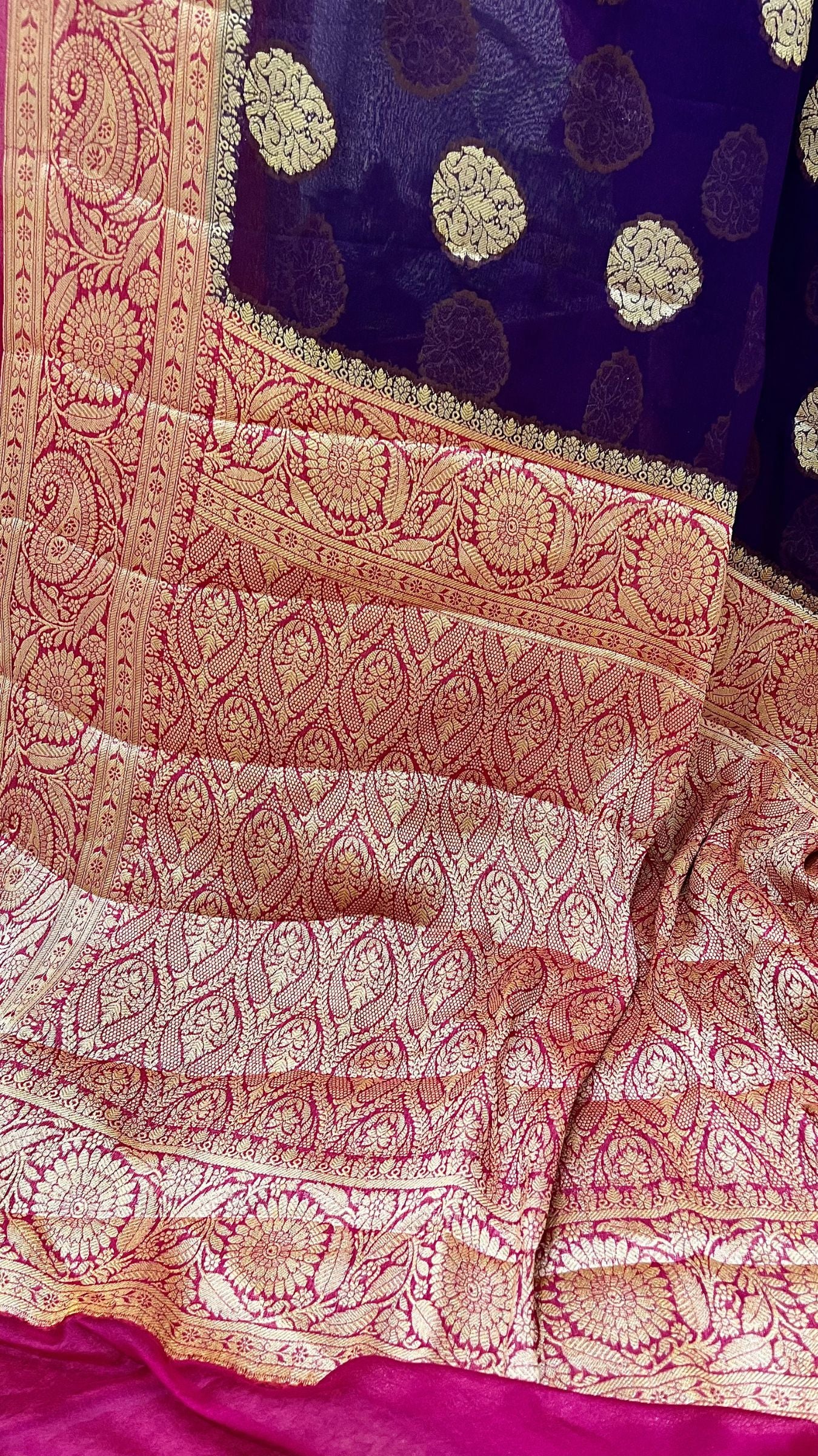 Pure Khaddi Chiffon Banarasi Saree
