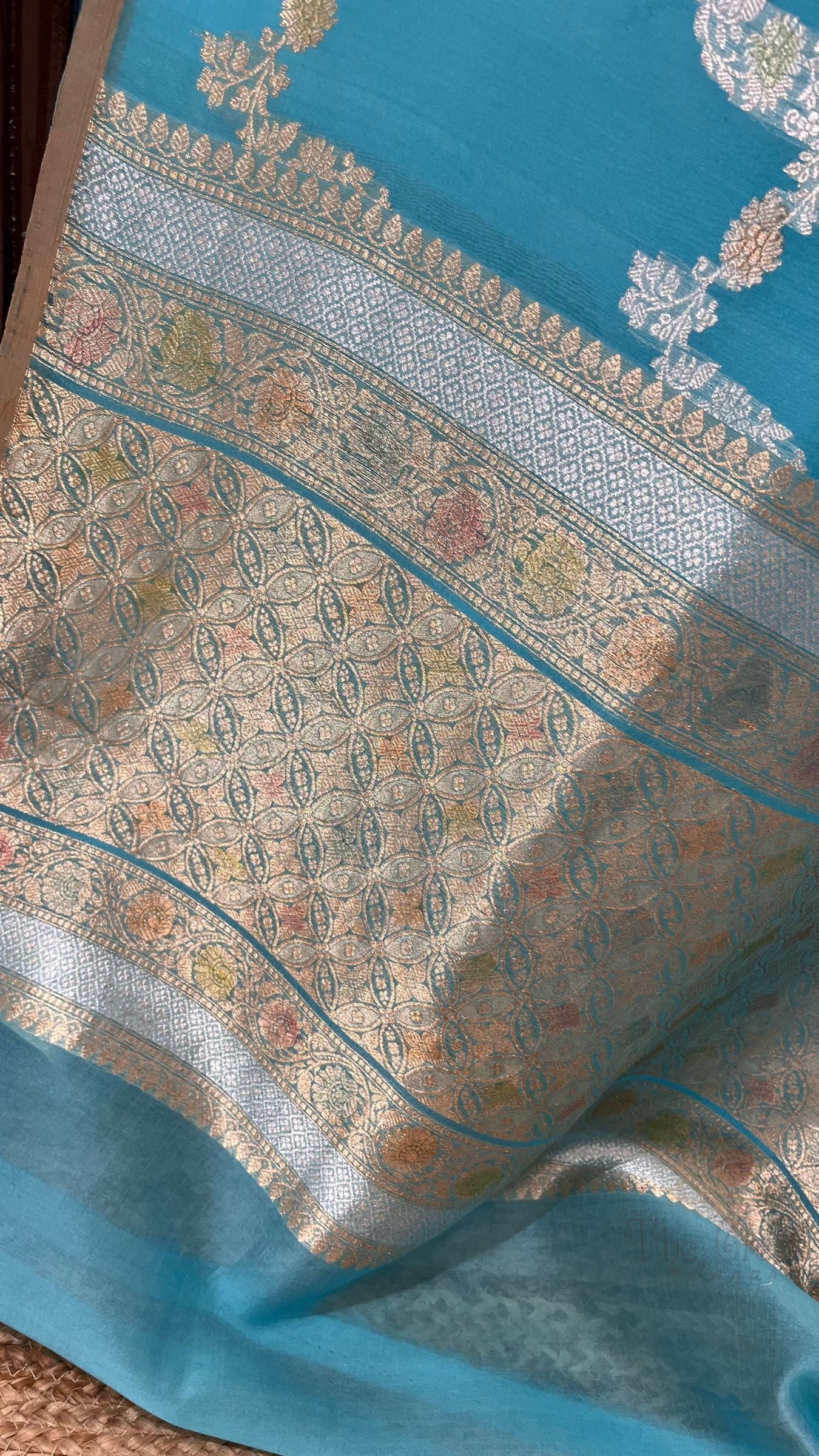 Pure Kora Silk Handloom Banarasi Saree