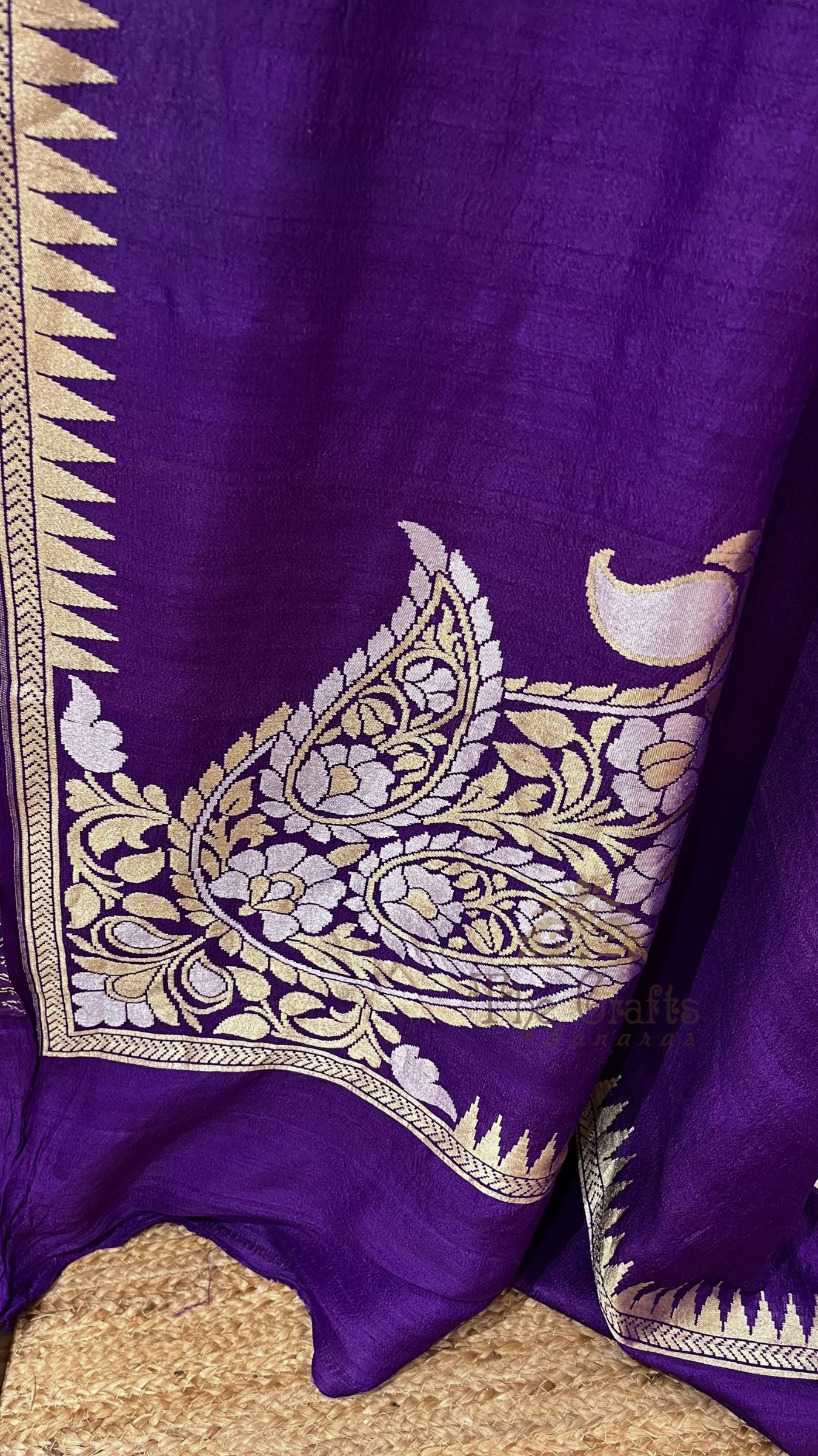Tussar Georgette Handloom Banarasi Saree - All over Sona Rupa Motifs
