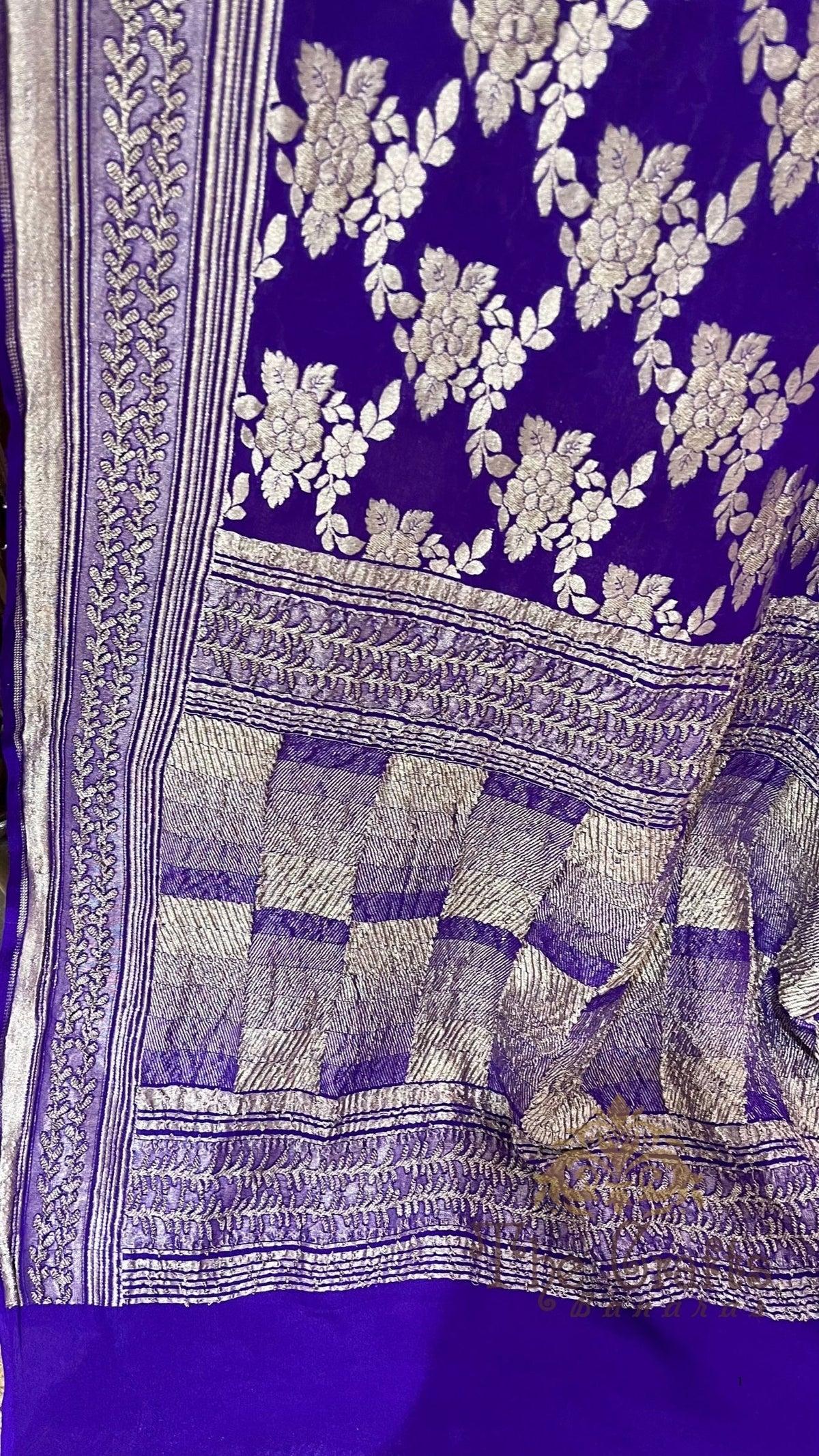 Khaddi Georgette Handloom Banarasi Saree