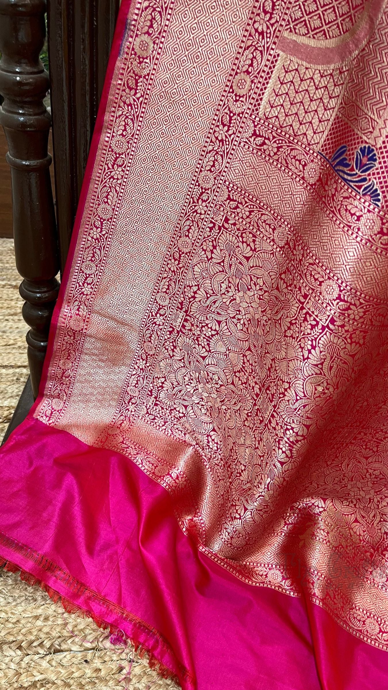 Pure Katan Silk Handloom Banarasi Saree - Tanchui Brocade Meena