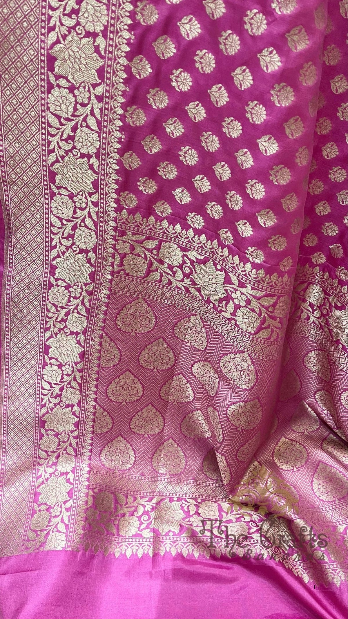 Pure Katan Silk Handloom Banarasi Saree - Jaal work