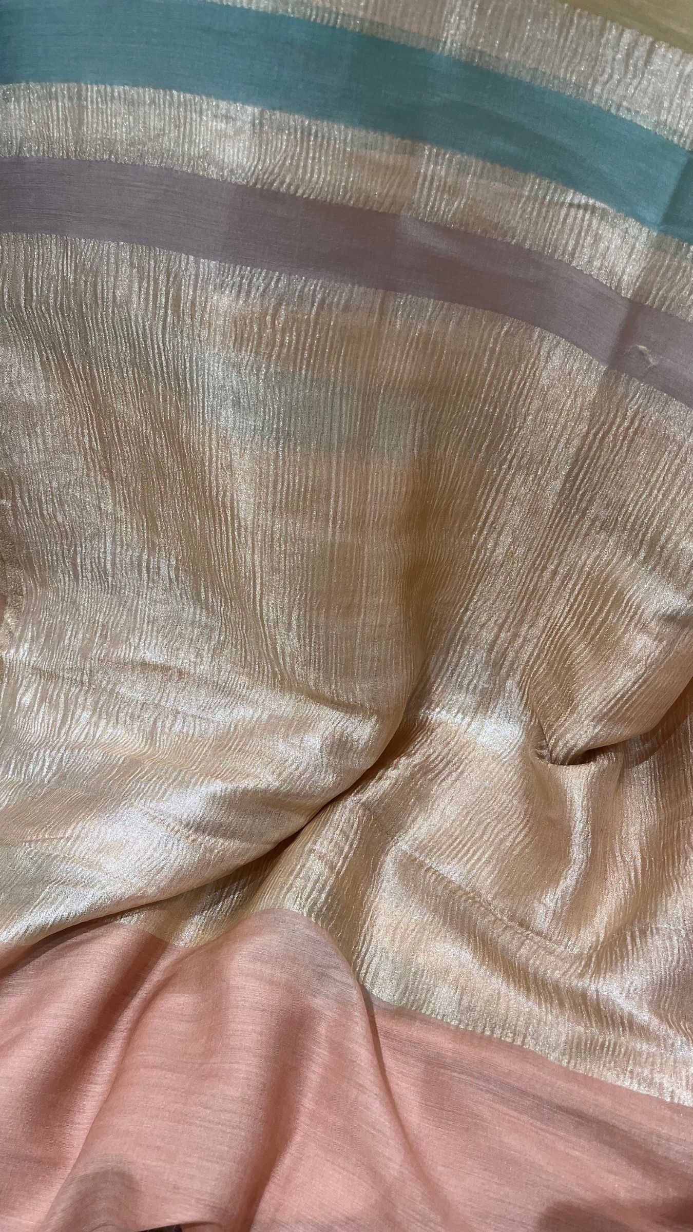 Pure Munga Crush Tissue Silk Banarasi Saree