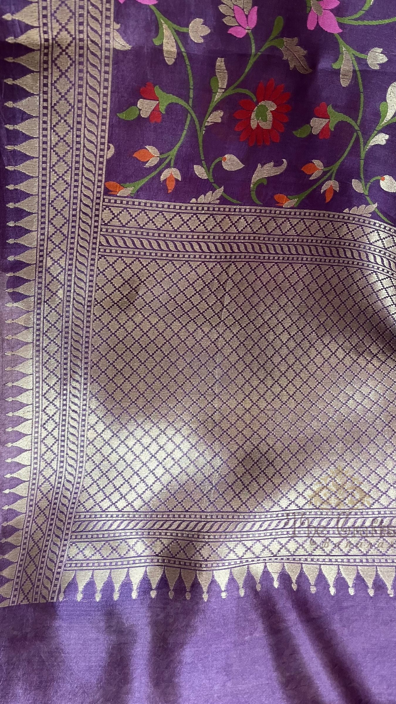 Pure Ektara Cotton Jamdani Banarasi Saree - Tilfi