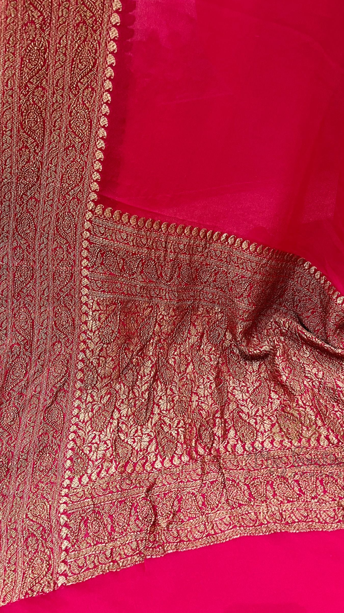 Khaddi Georgette Banarasi Saree - Antique Zari