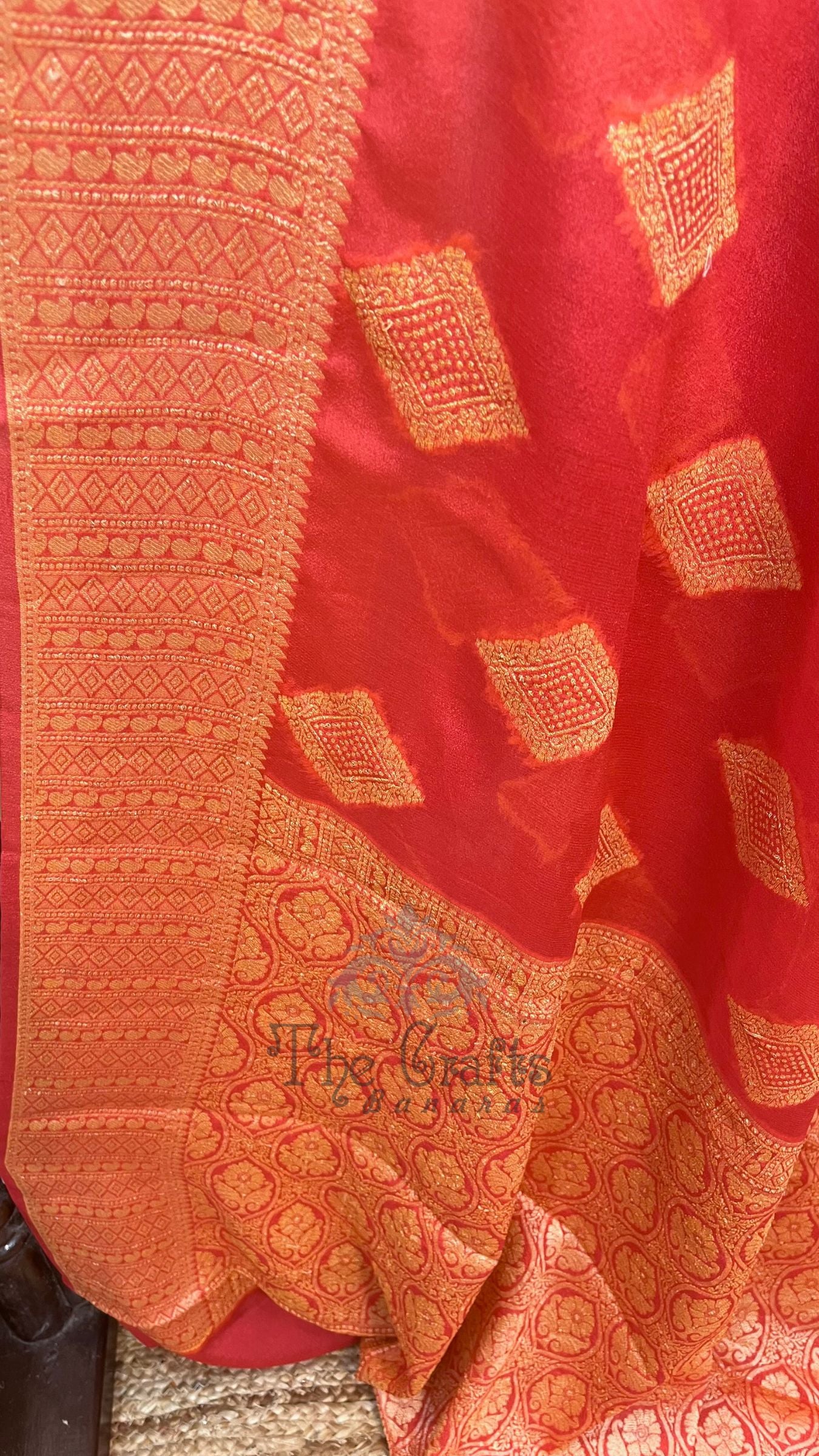 Pure Khaddi Chiffon Banarasi Saree