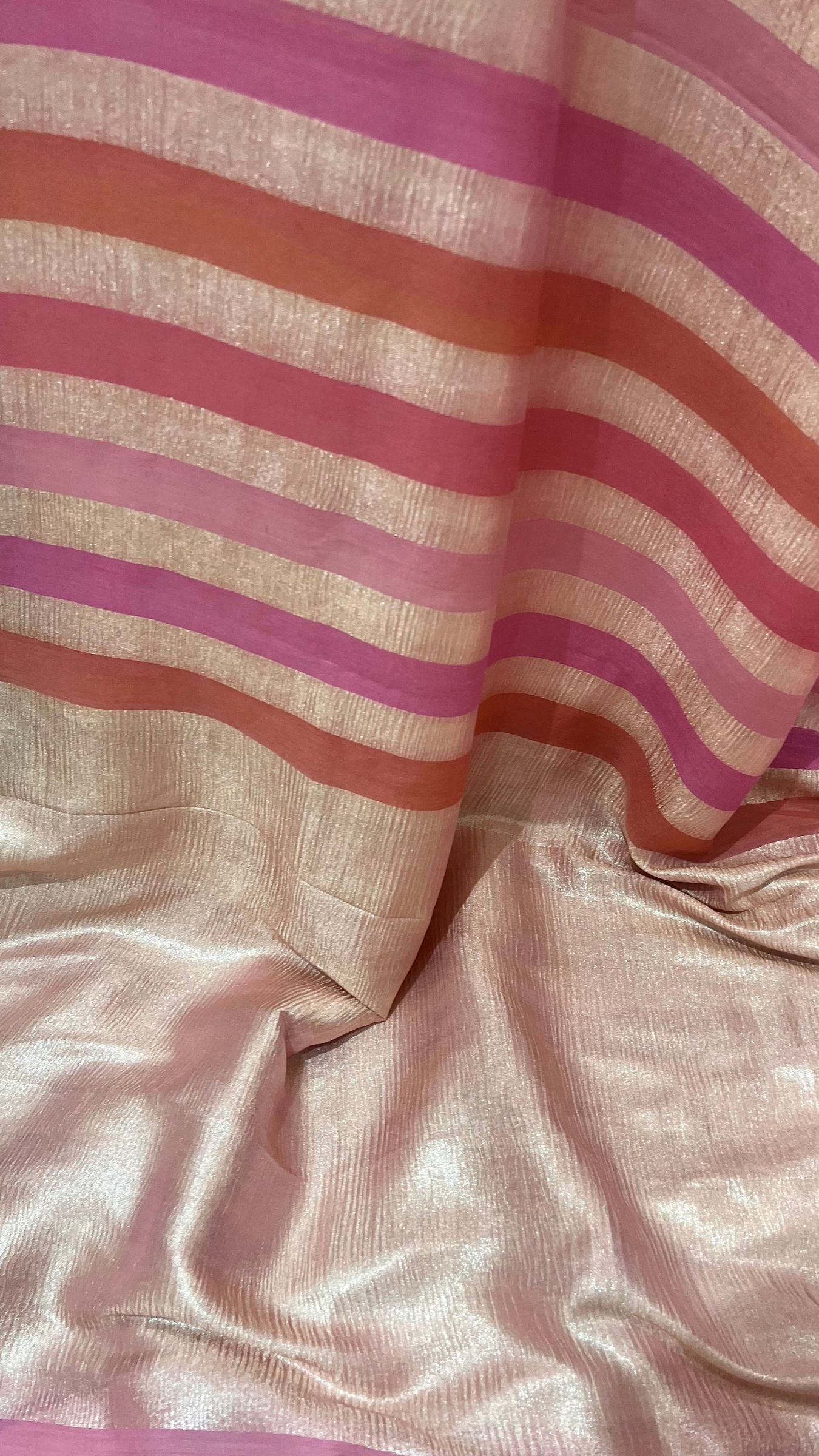 Pure Munga Crush Tissue Silk Banarasi Saree