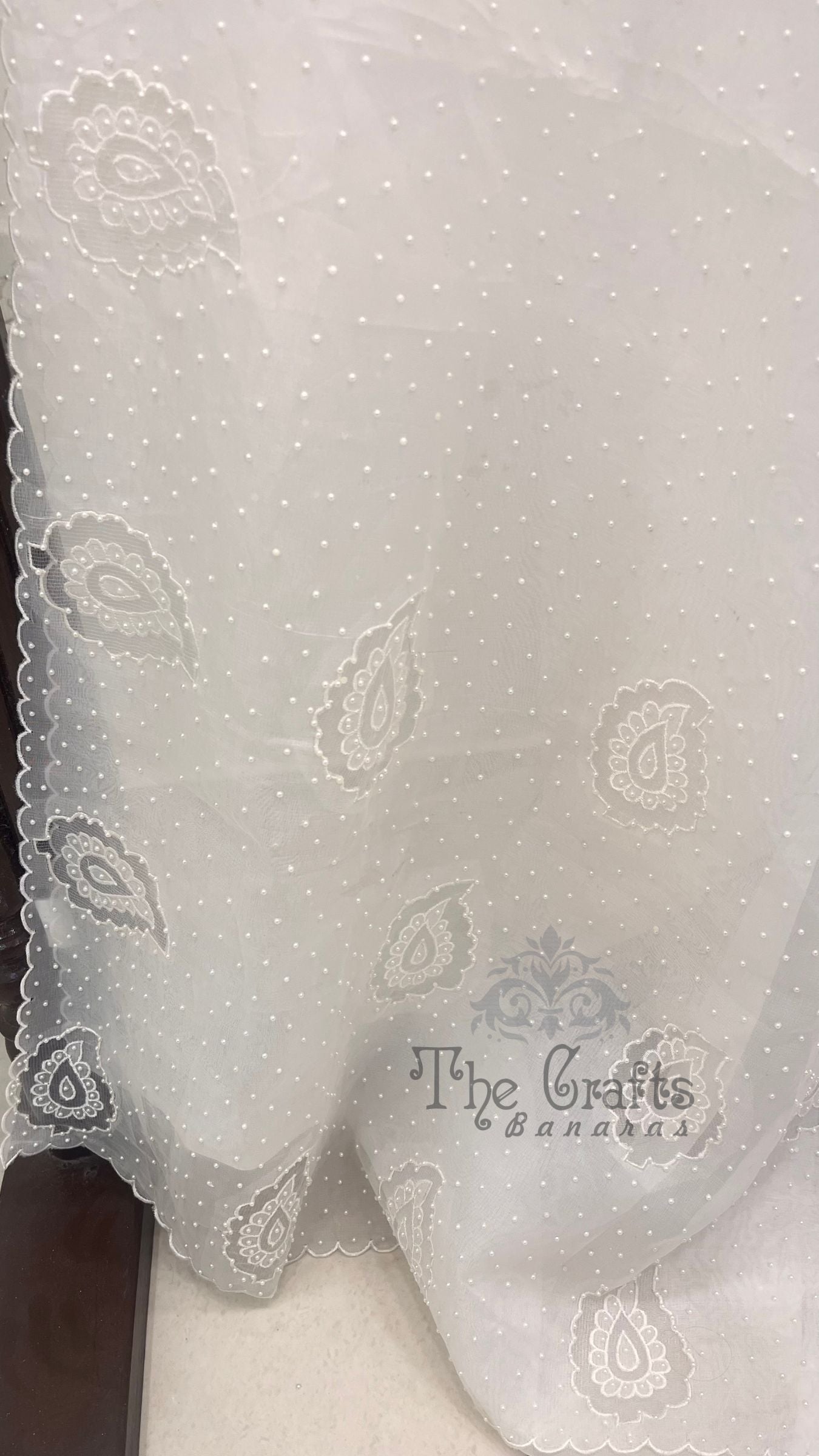 Pure Organza Silk Handloom Banarasi Saree - handwork motifs