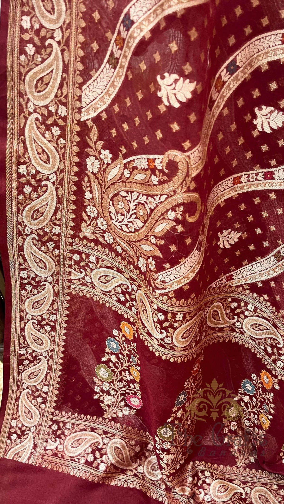 Pure Ektara Cotton Jamdani Banarasi Saree - Tilfi