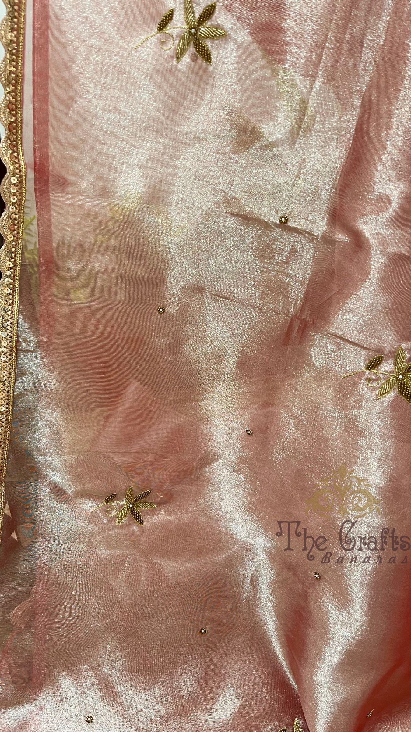 Pure Tissue Silk Handloom Banarasi Saree - Handwork