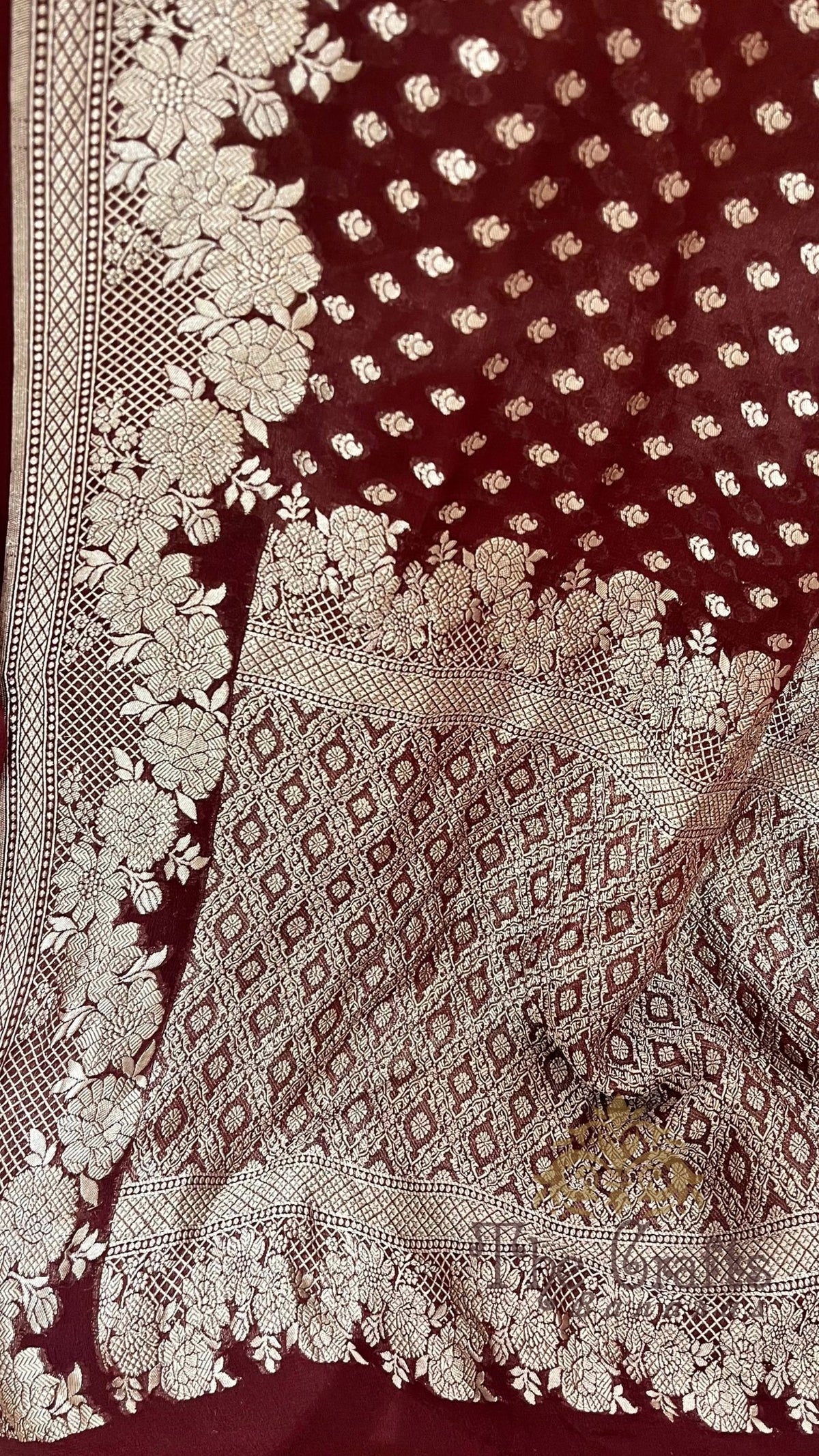 Khaddi Georgette Handloom Banarasi Saree