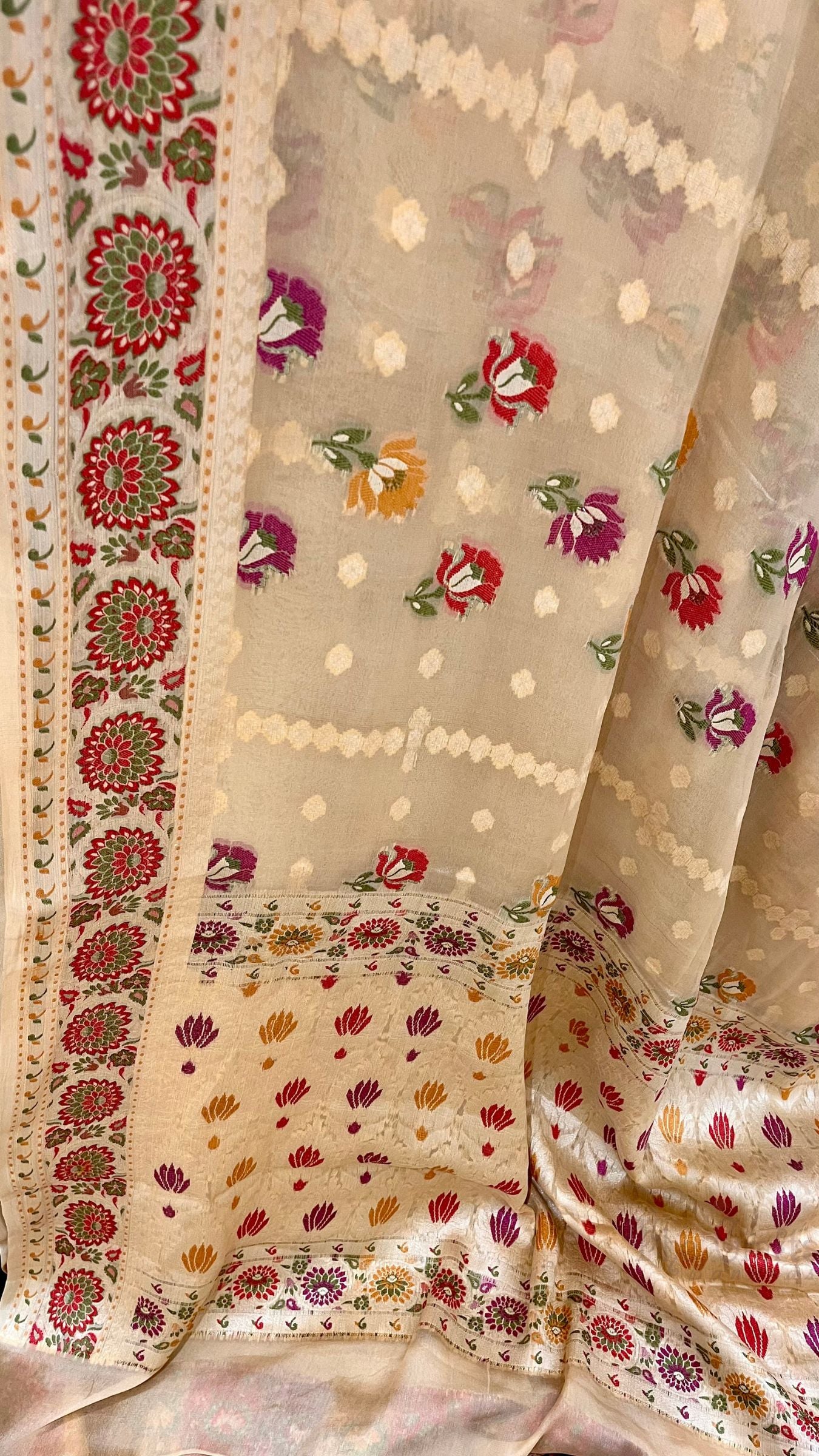 Pure Khaddi Chiffon Banarasi Saree