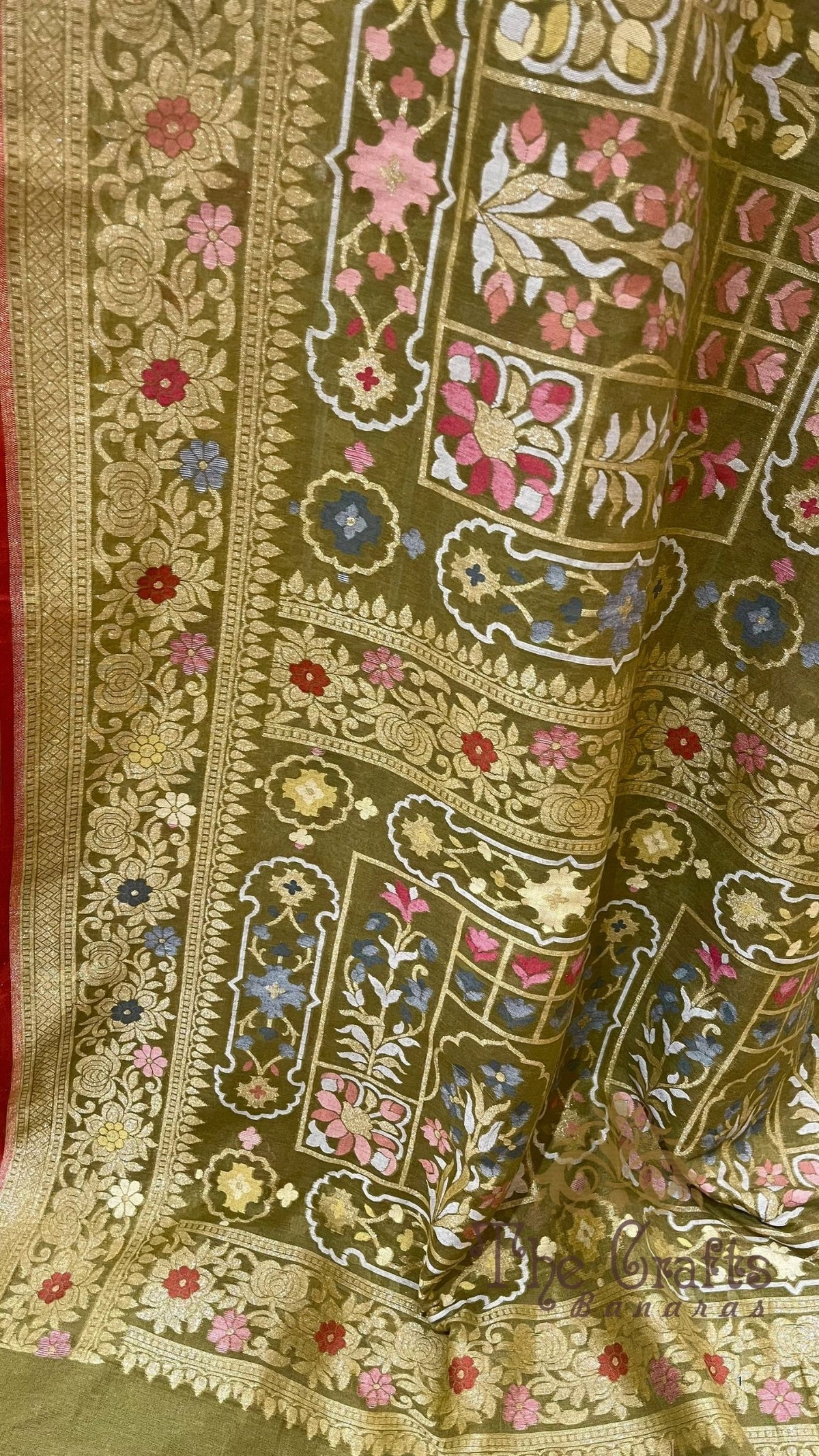 Pure Ektara Cotton Jamdani Banarasi Saree - Tilfi