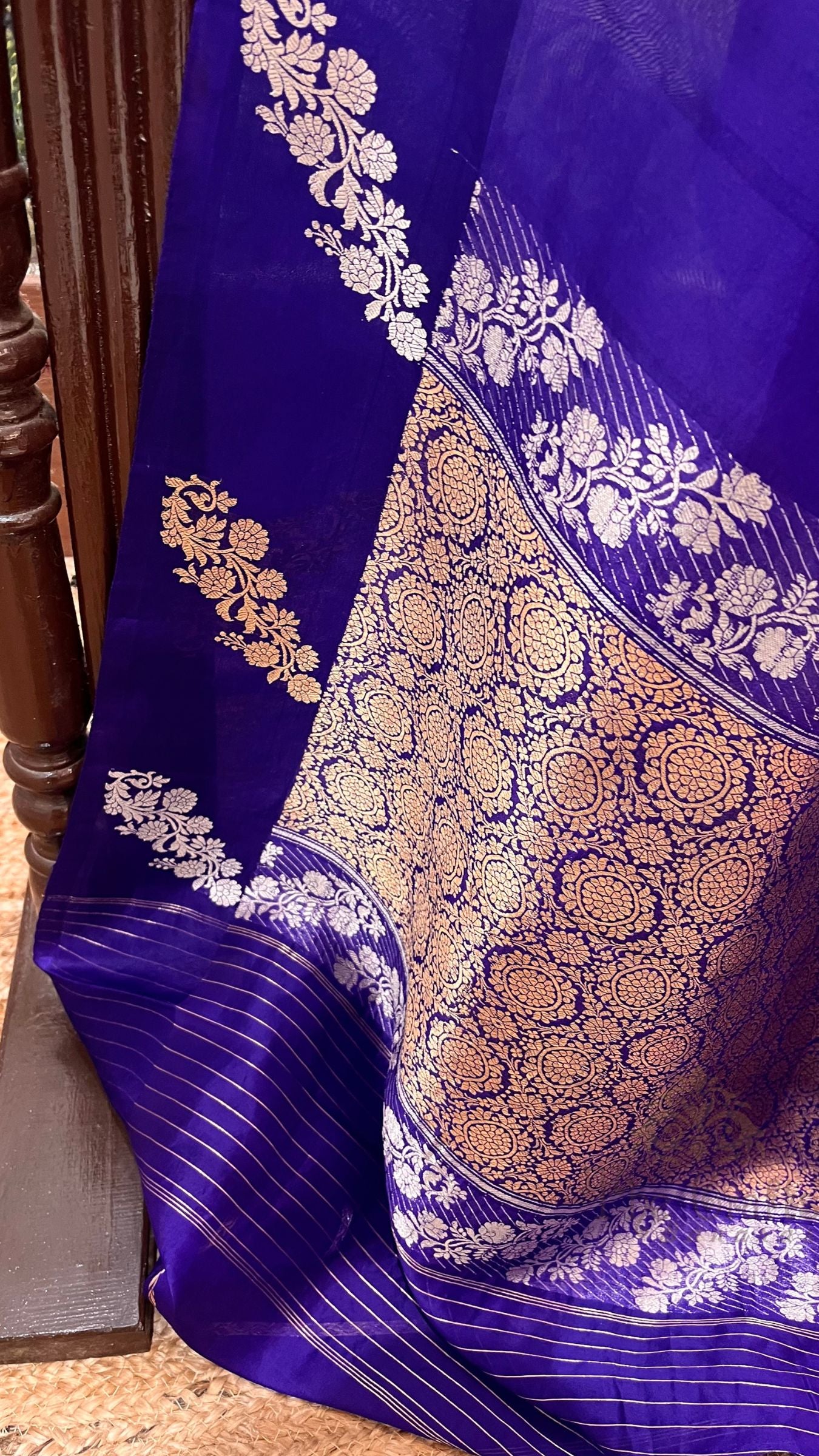 Pure Kora Silk Handloom Banarasi Saree
