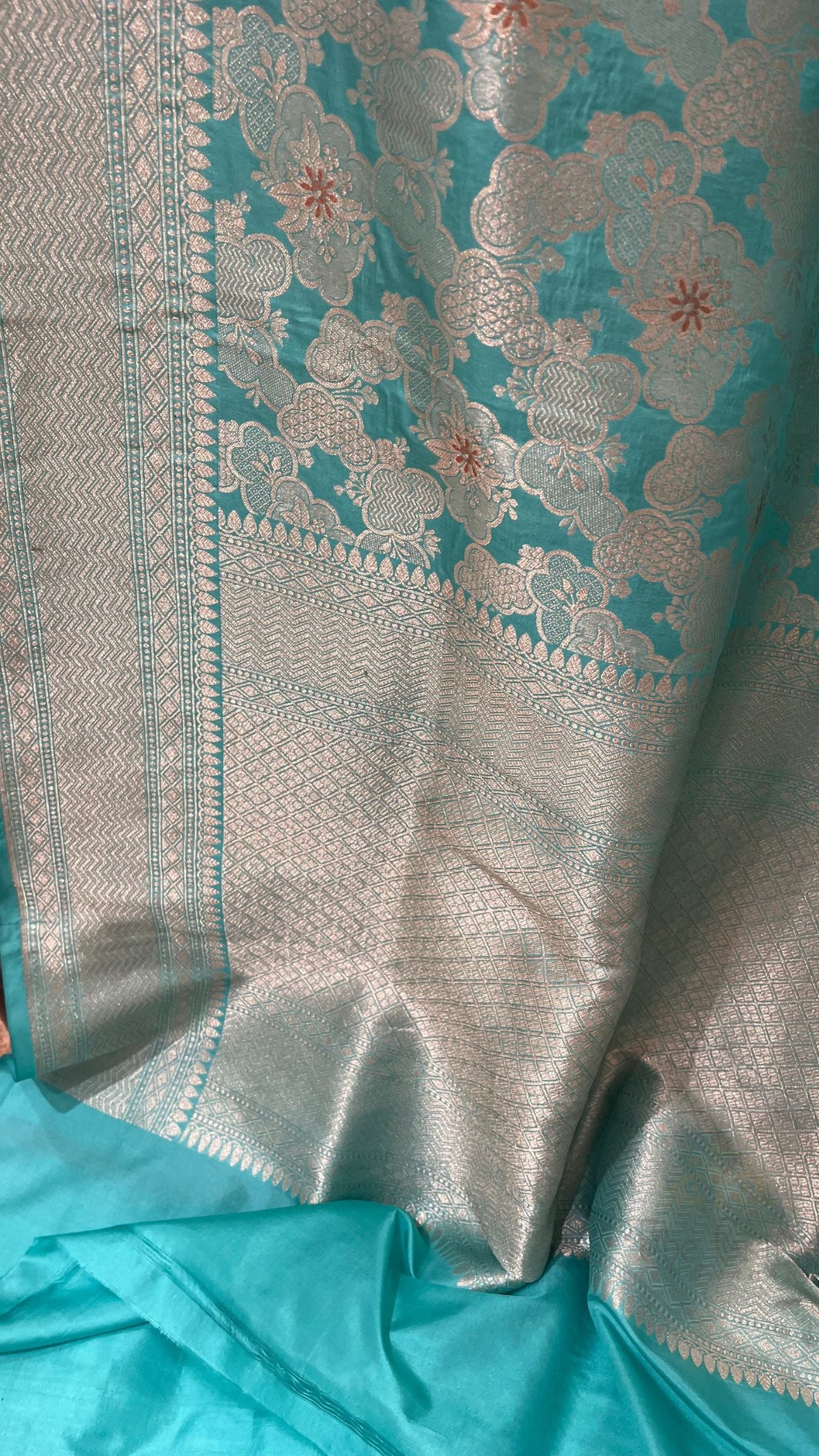 Pure Katan Silk Handloom Banarasi Saree - Tanchui Brocade Meena