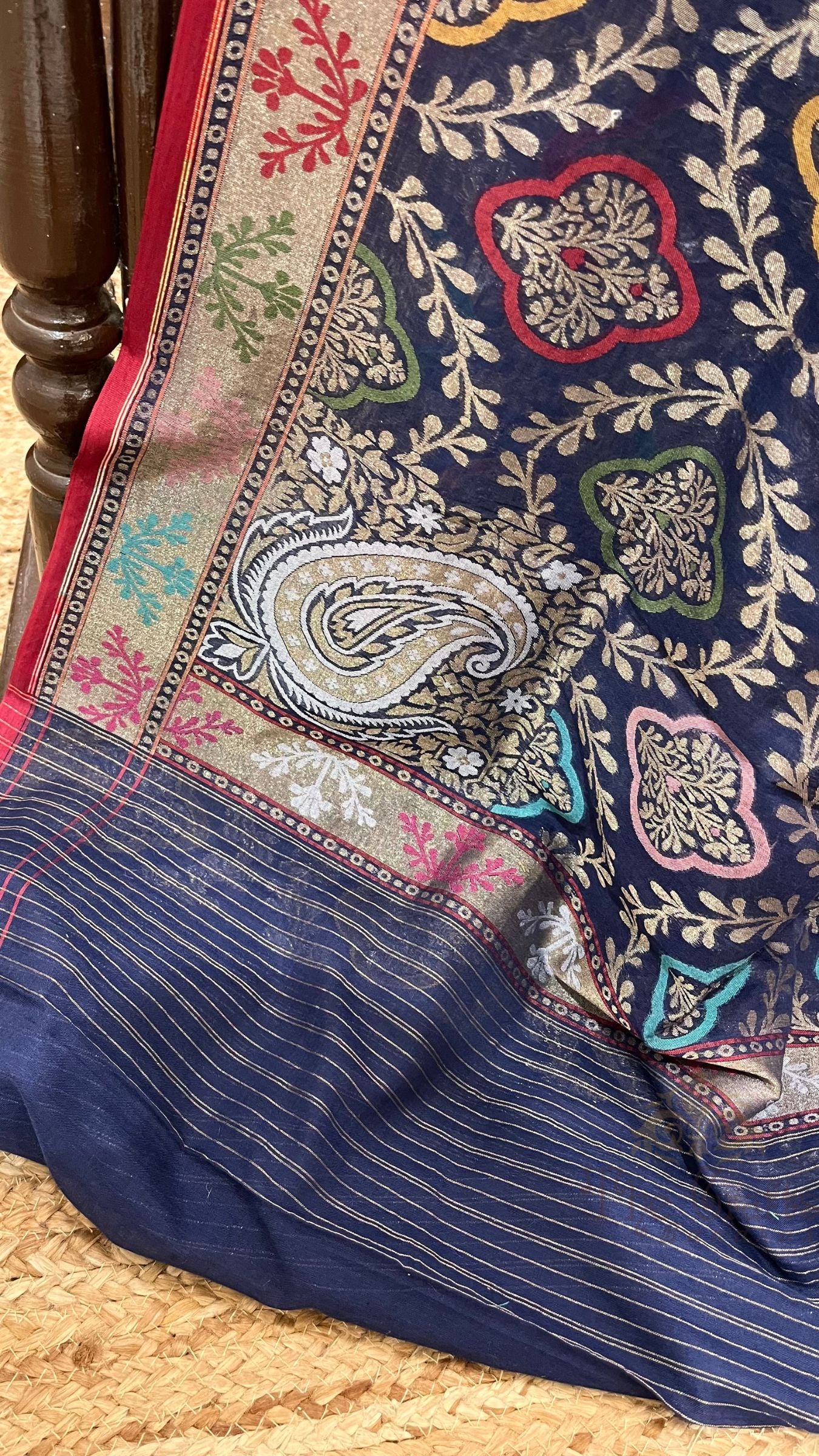 Pure Ektara Cotton Jamdani Banarasi Saree - Tilfi