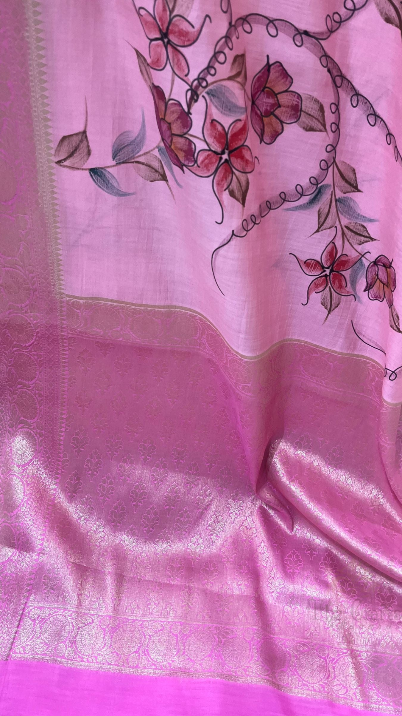 Pure Chiniya Silk Banarasi Saree - with Digital Print