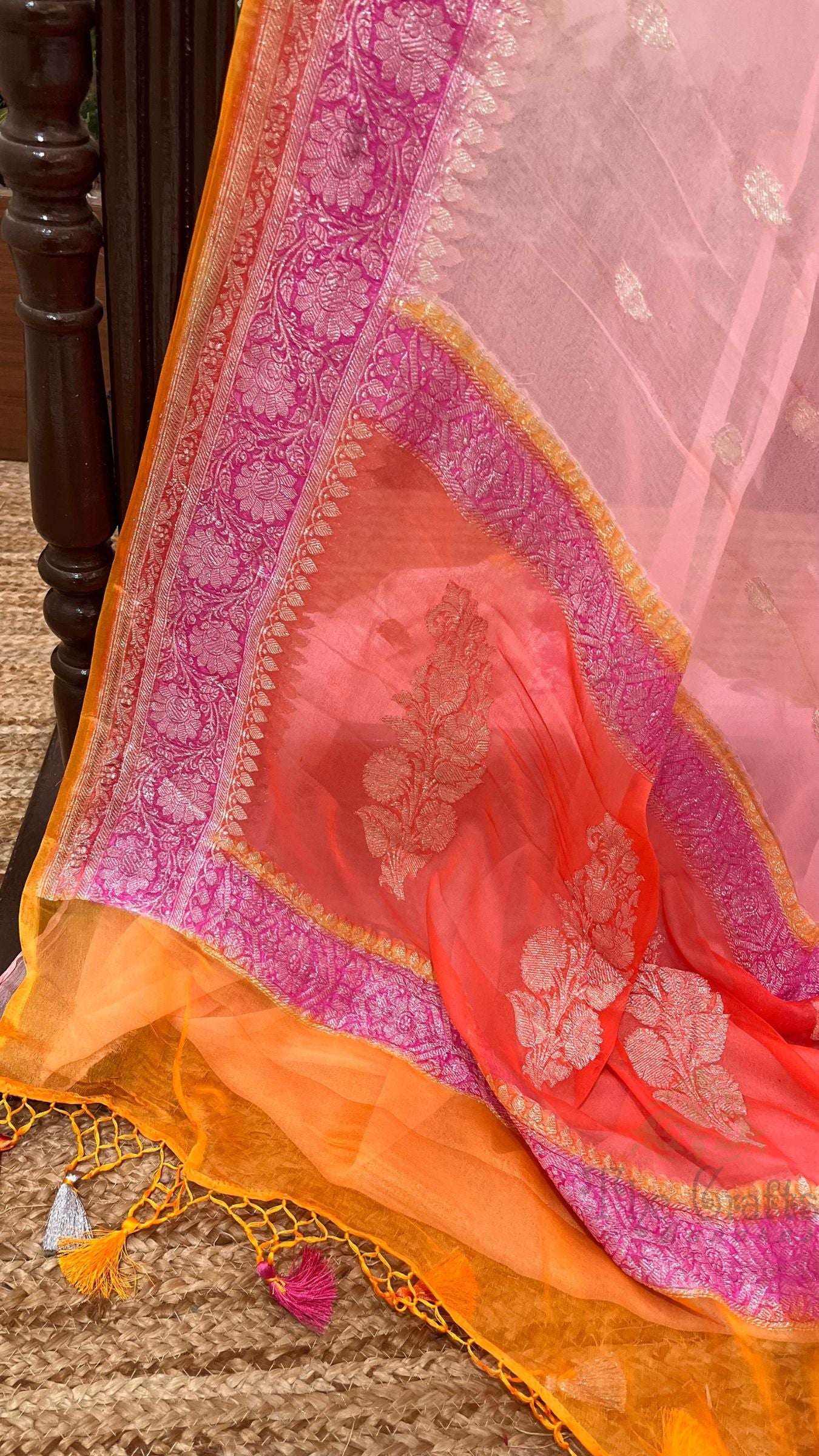Pure Georgette Handloom Banarasi Saree