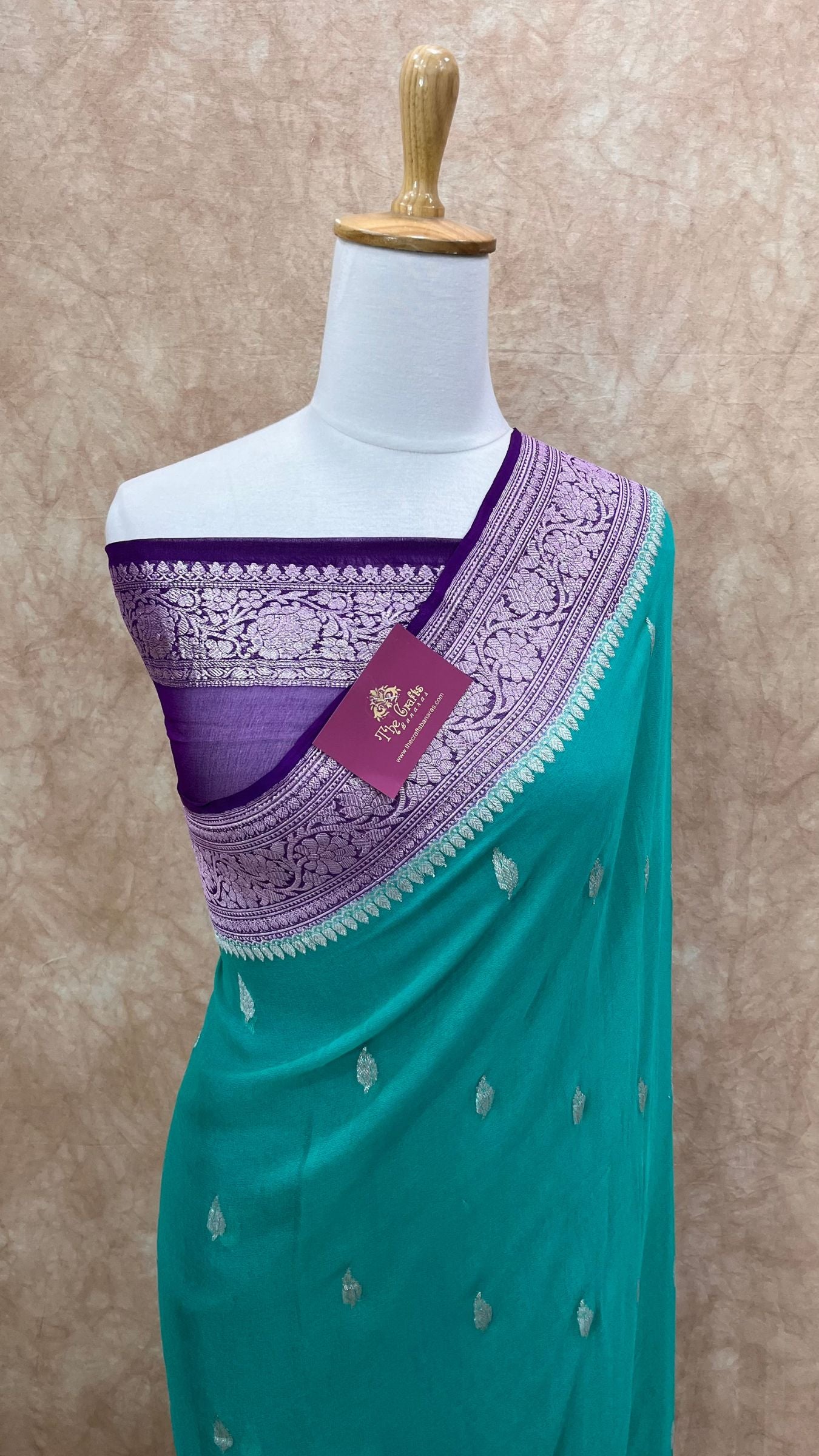 Pure Georgette Handloom Banarasi Saree