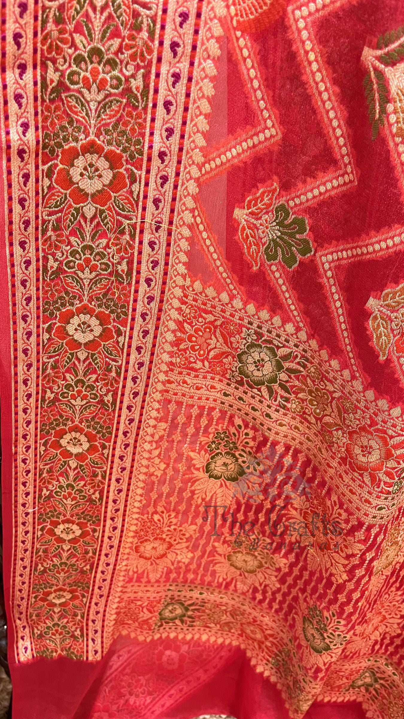 Pure Khaddi Chiffon Banarasi Saree
