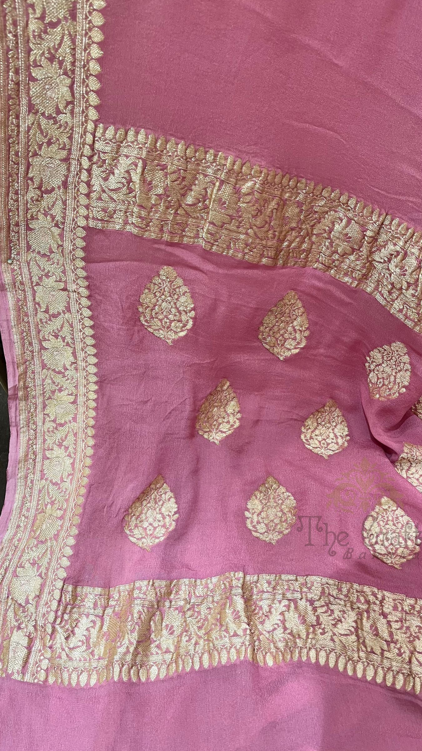 Khaddi Georgette Handloom Banarasi Saree