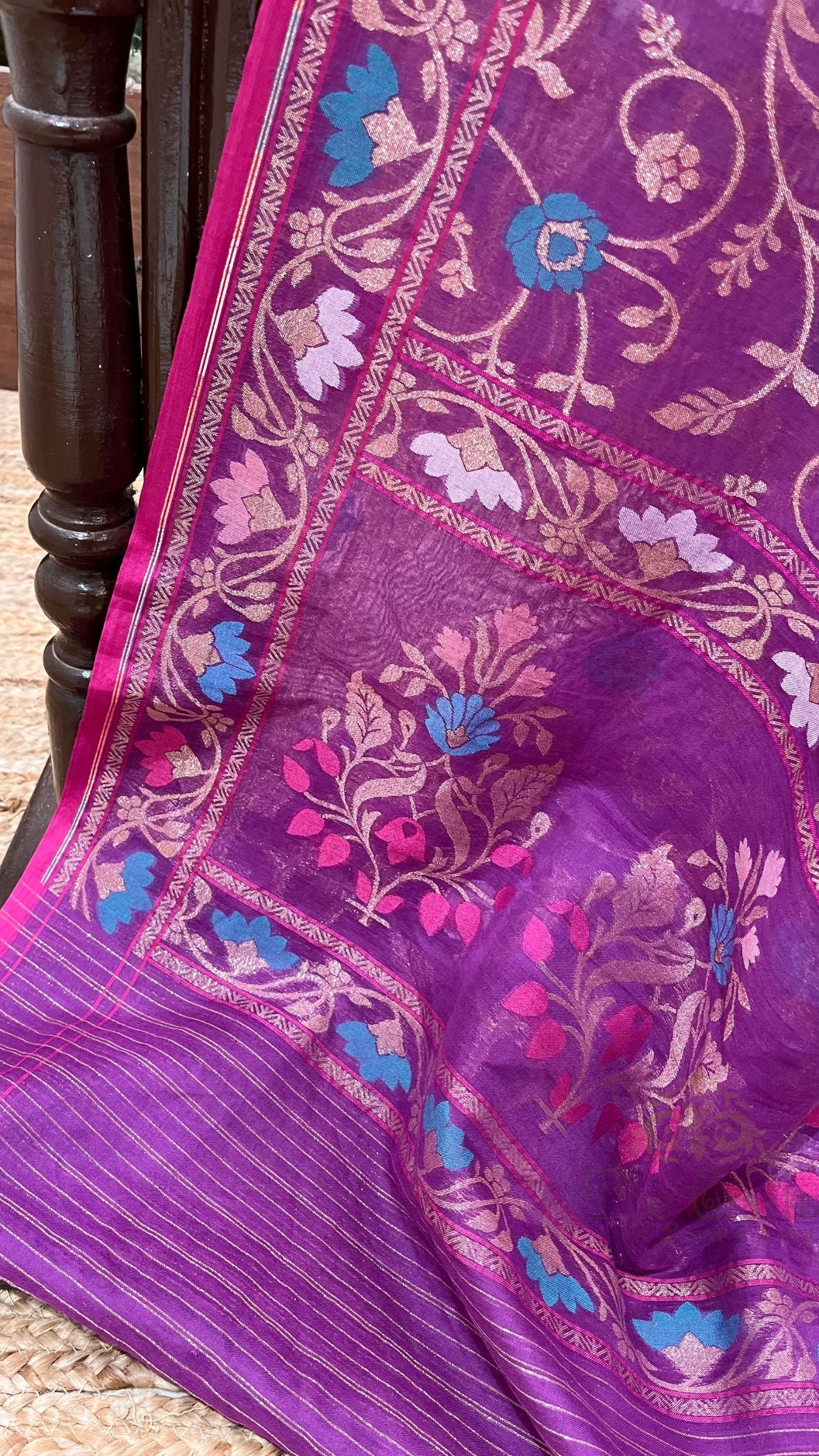 Pure Ektara Cotton Jamdani Banarasi Saree - Tilfi