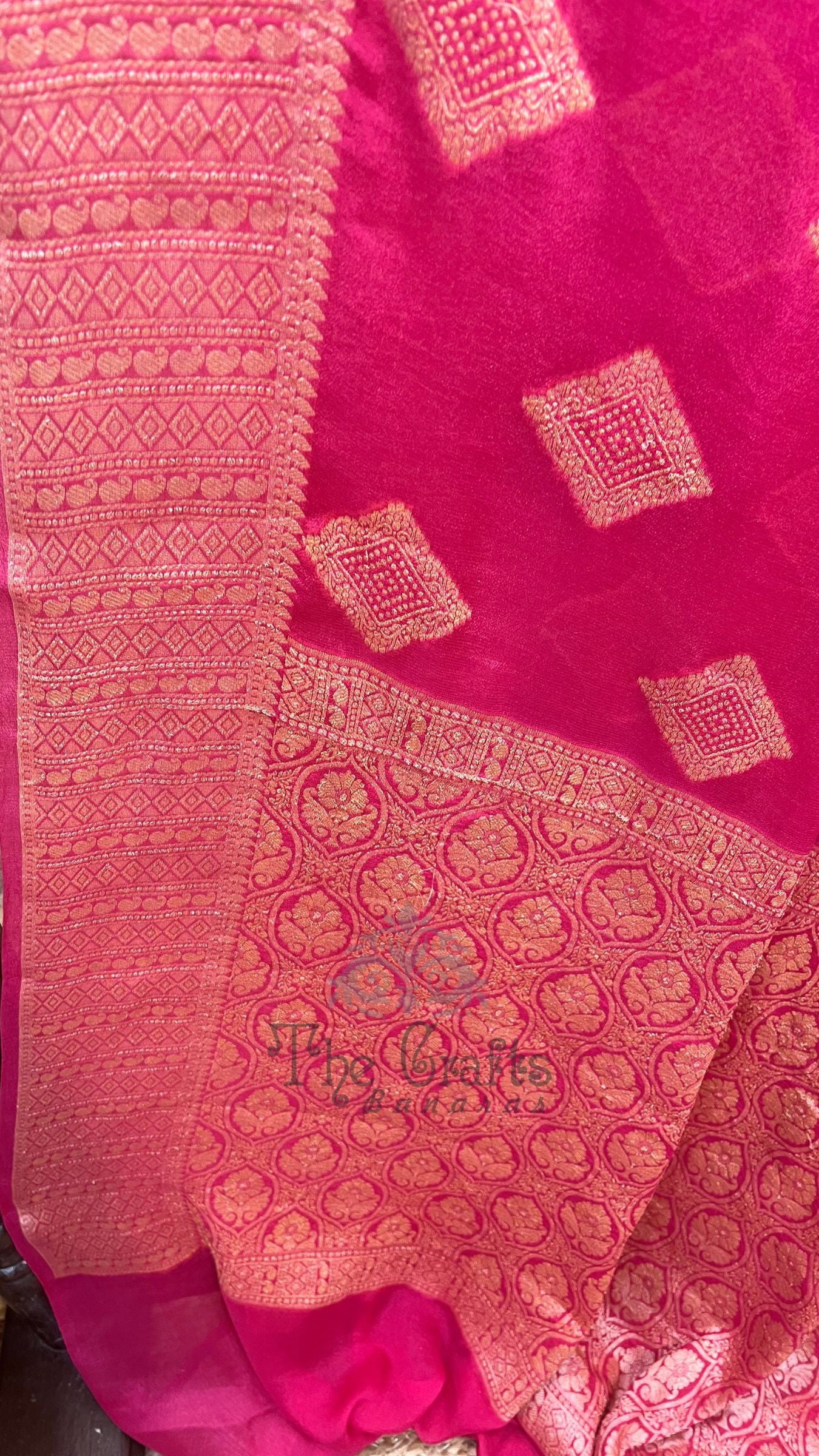 Pure Khaddi Chiffon Banarasi Saree