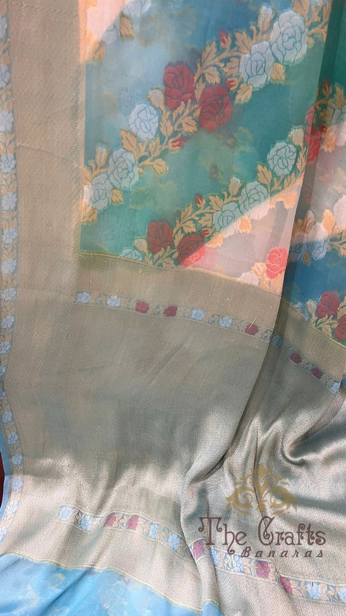 Pure Khaddi Chiffon Banarasi Saree