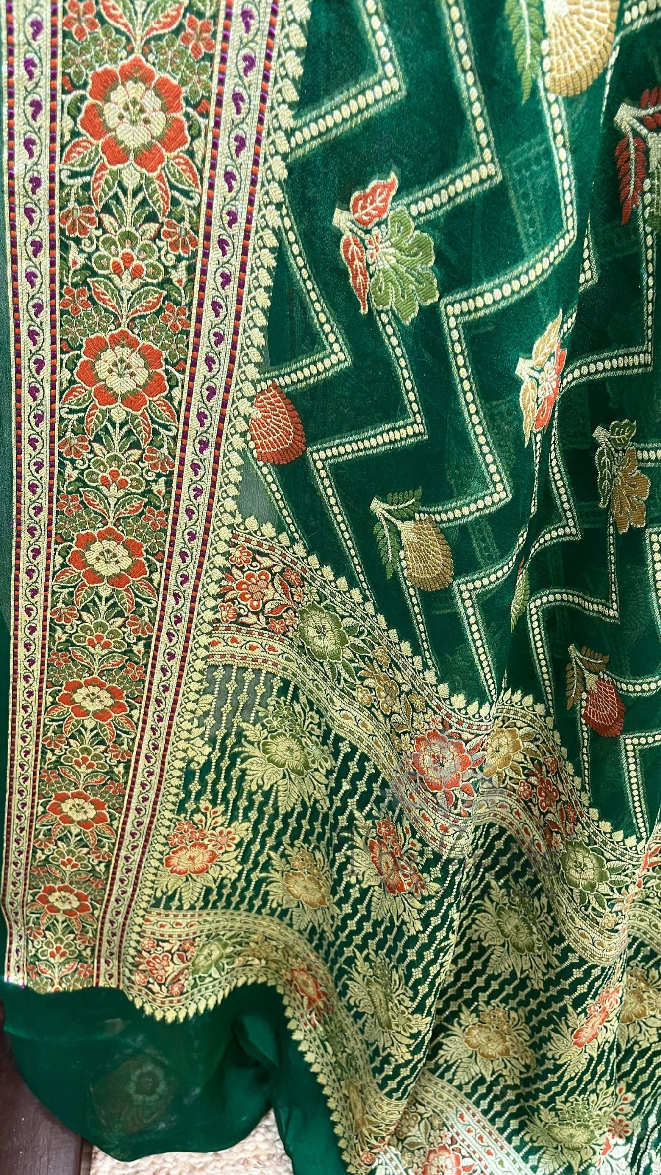 Pure Khaddi Chiffon Banarasi Saree