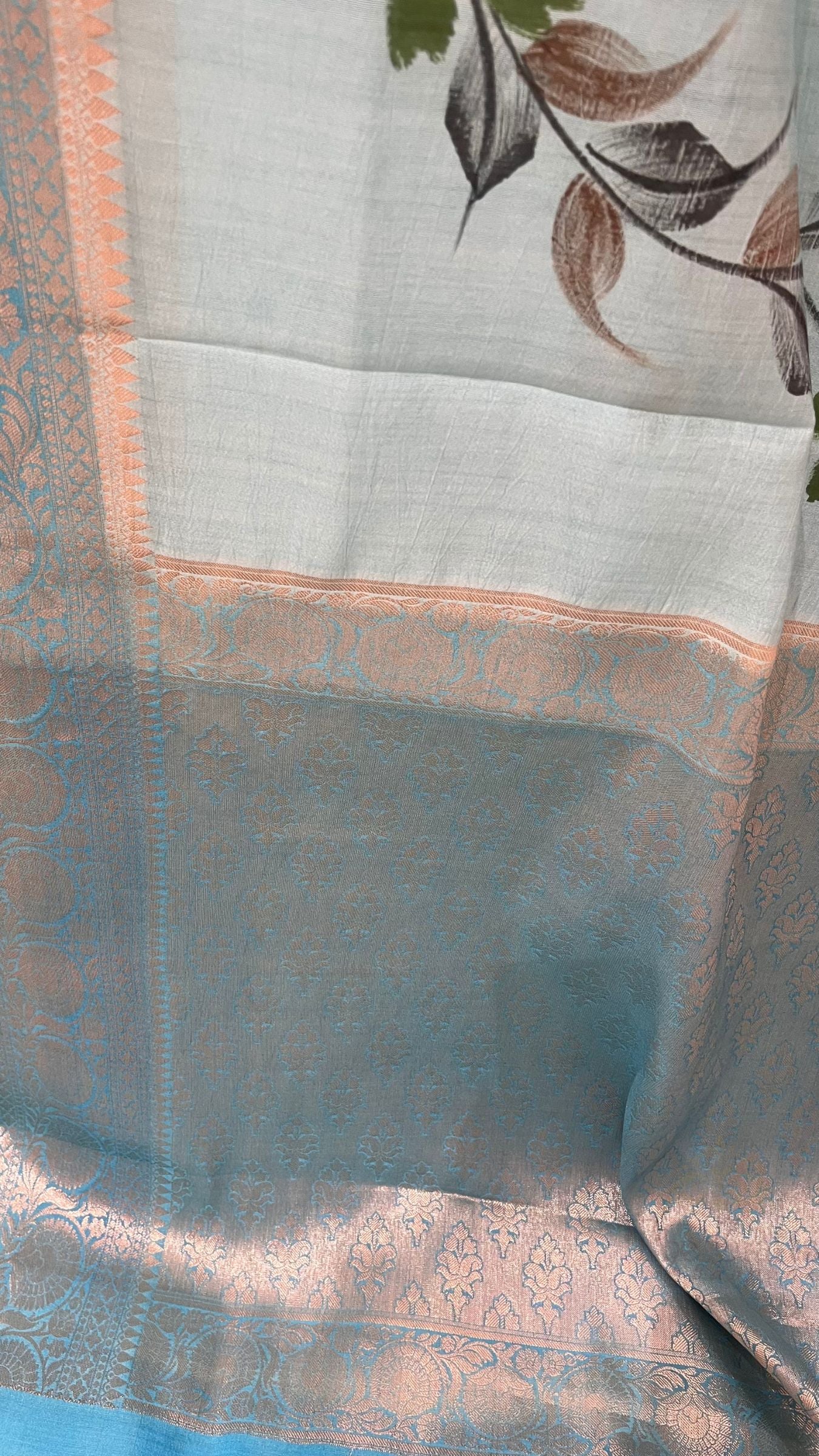 Pure Chiniya Silk Banarasi Saree - with Digital Print