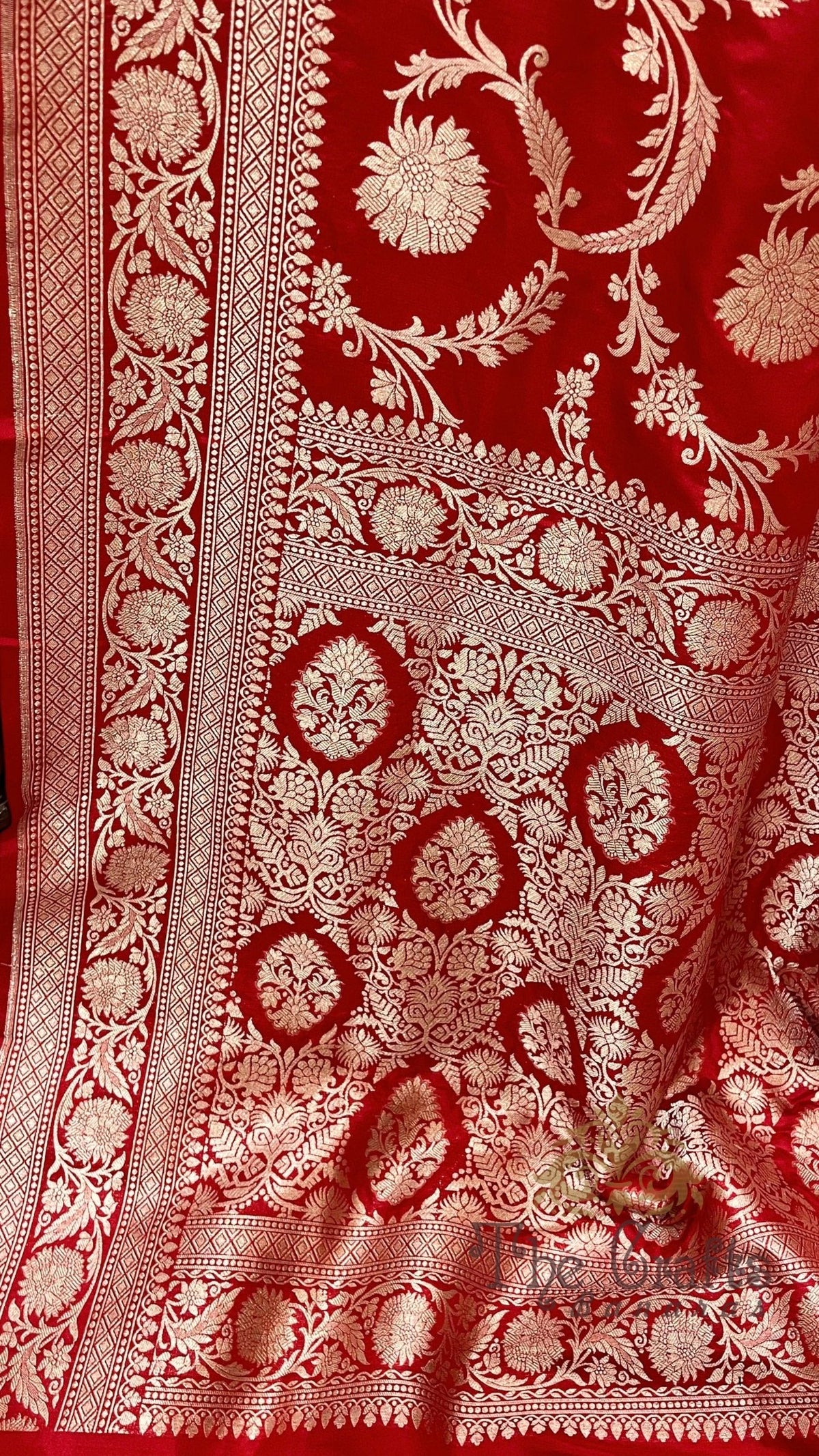 Pure Katan Silk Handloom Banarasi Saree - Jaal work
