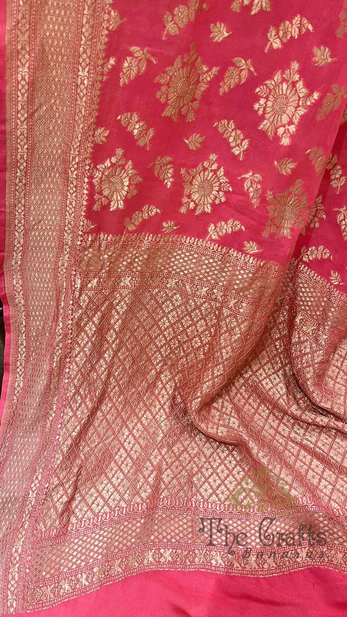 Khaddi Georgette Handloom Banarasi Saree