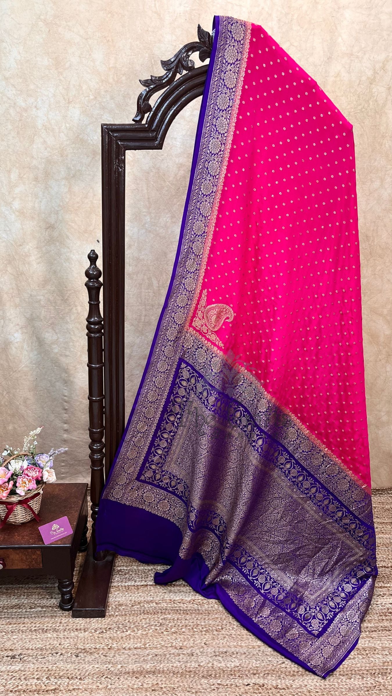 Pure Crepe Georgette Banarasi Saree - Antique Zari