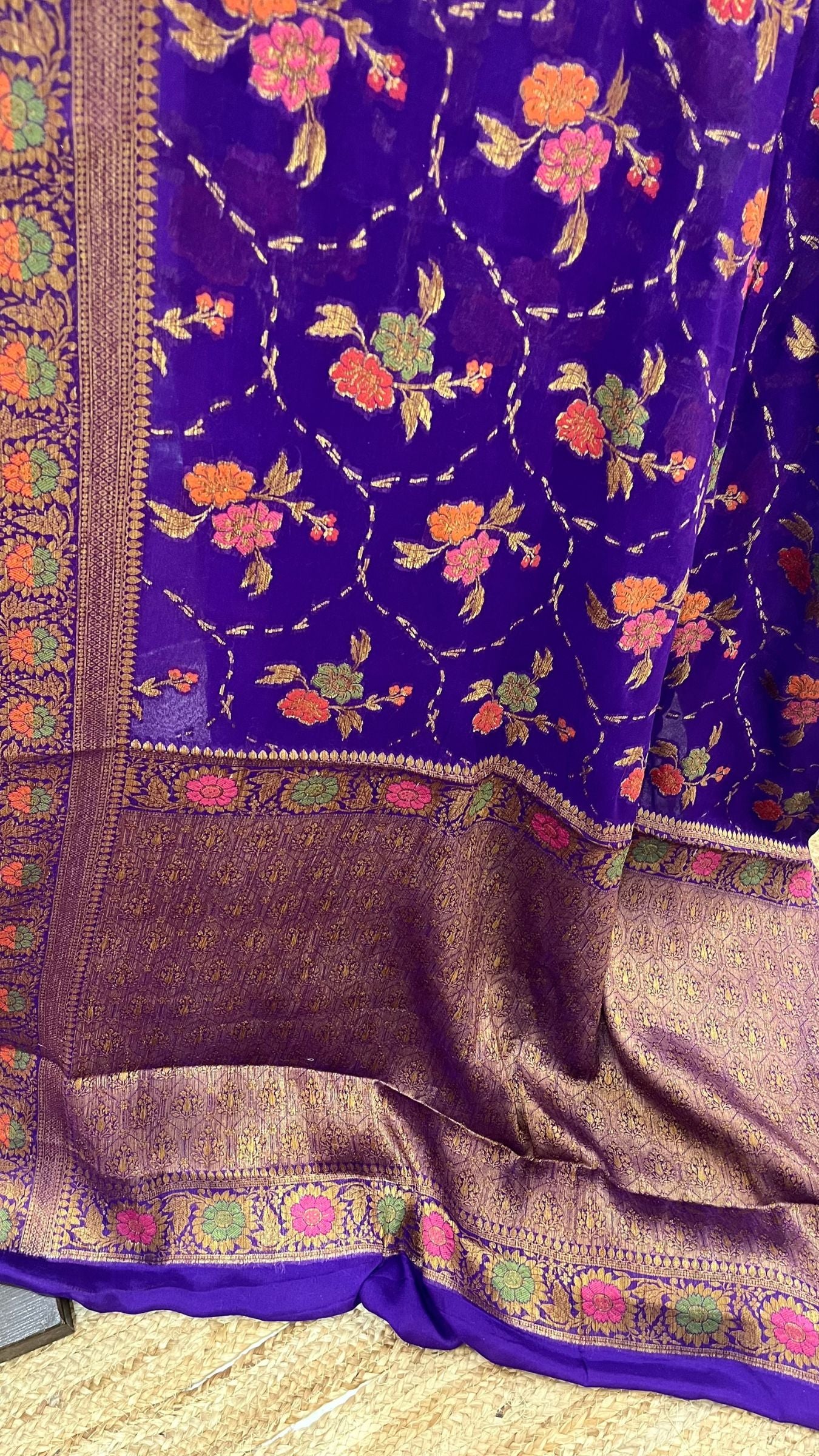 Pure Khaddi Chiffon Banarasi Saree