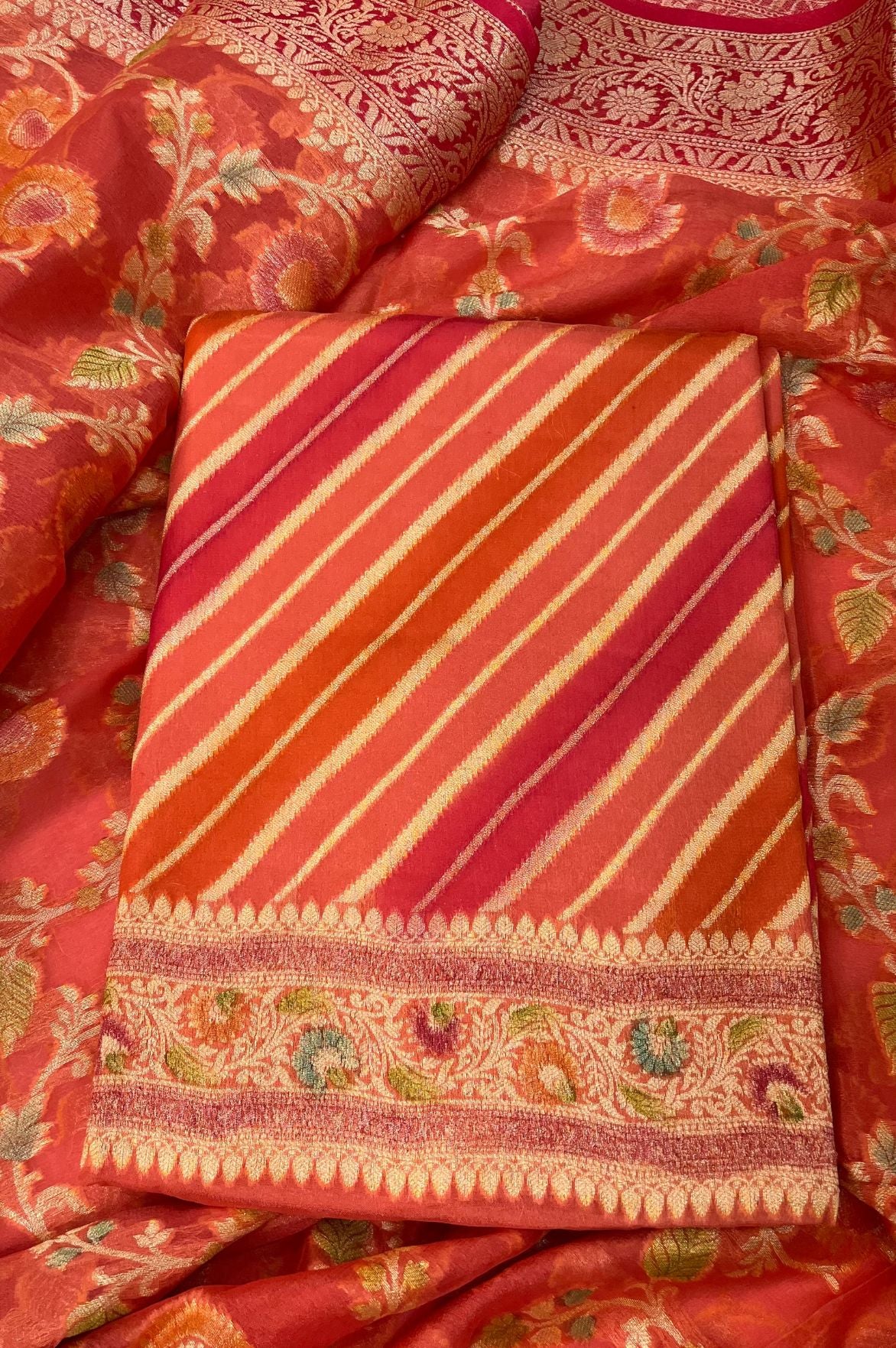 Pure Khaddi Chiffon Banarasi Dress Material