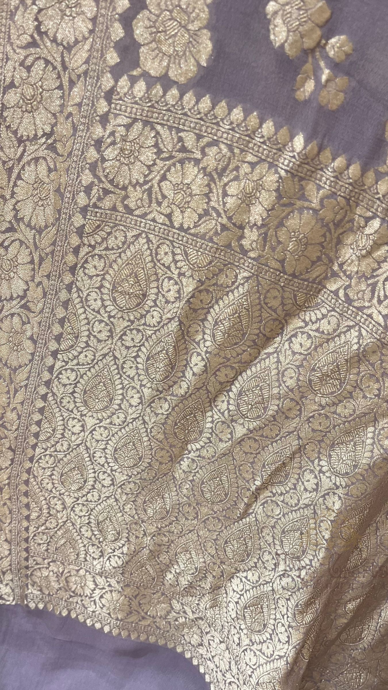 Khaddi Georgette Banarasi Saree - Water Zari