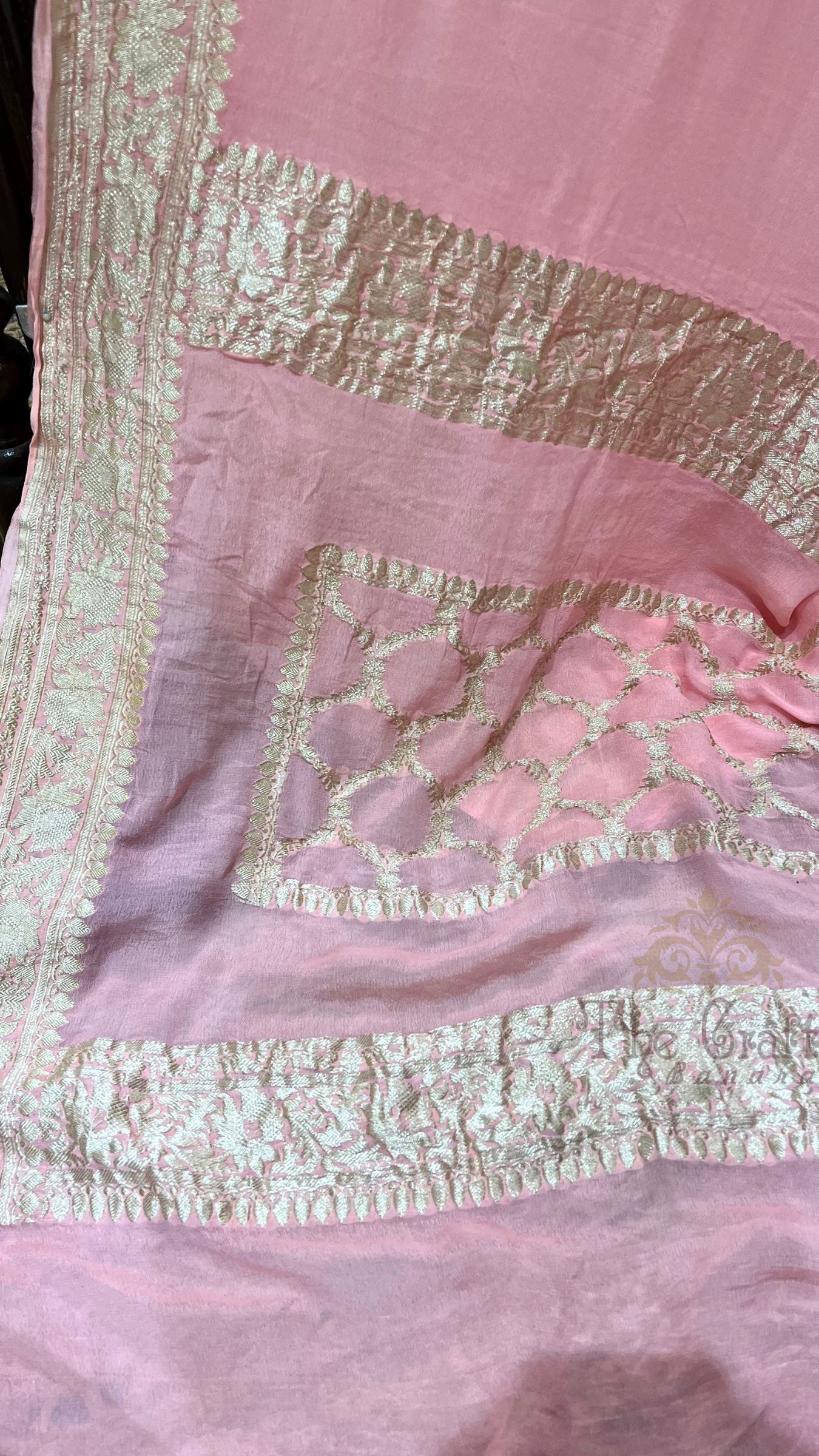 Khaddi Georgette Handloom Banarasi Saree