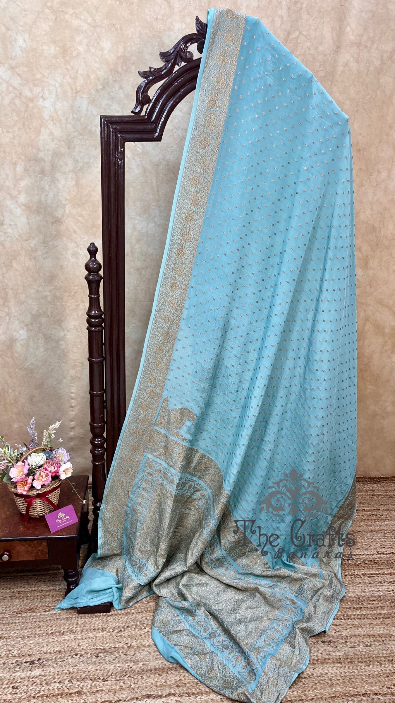 Pure Crepe Georgette Banarasi Saree - Antique Zari