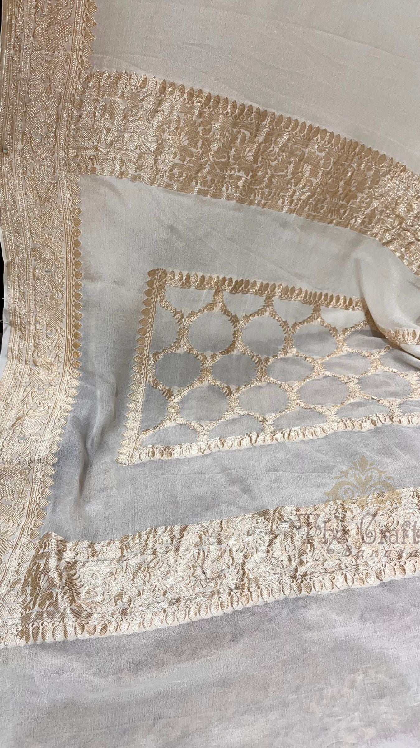 Khaddi Georgette Handloom Banarasi Saree