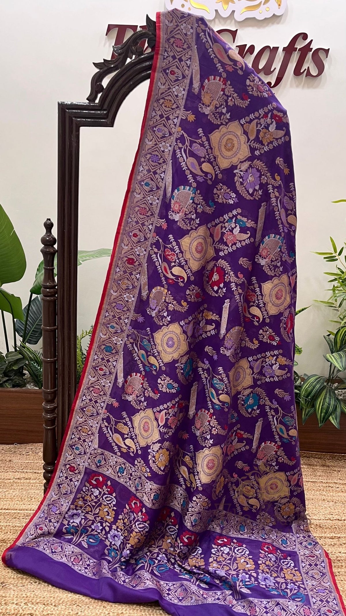 Pure Ektara Cotton Jamdani Banarasi Saree - Tilfi