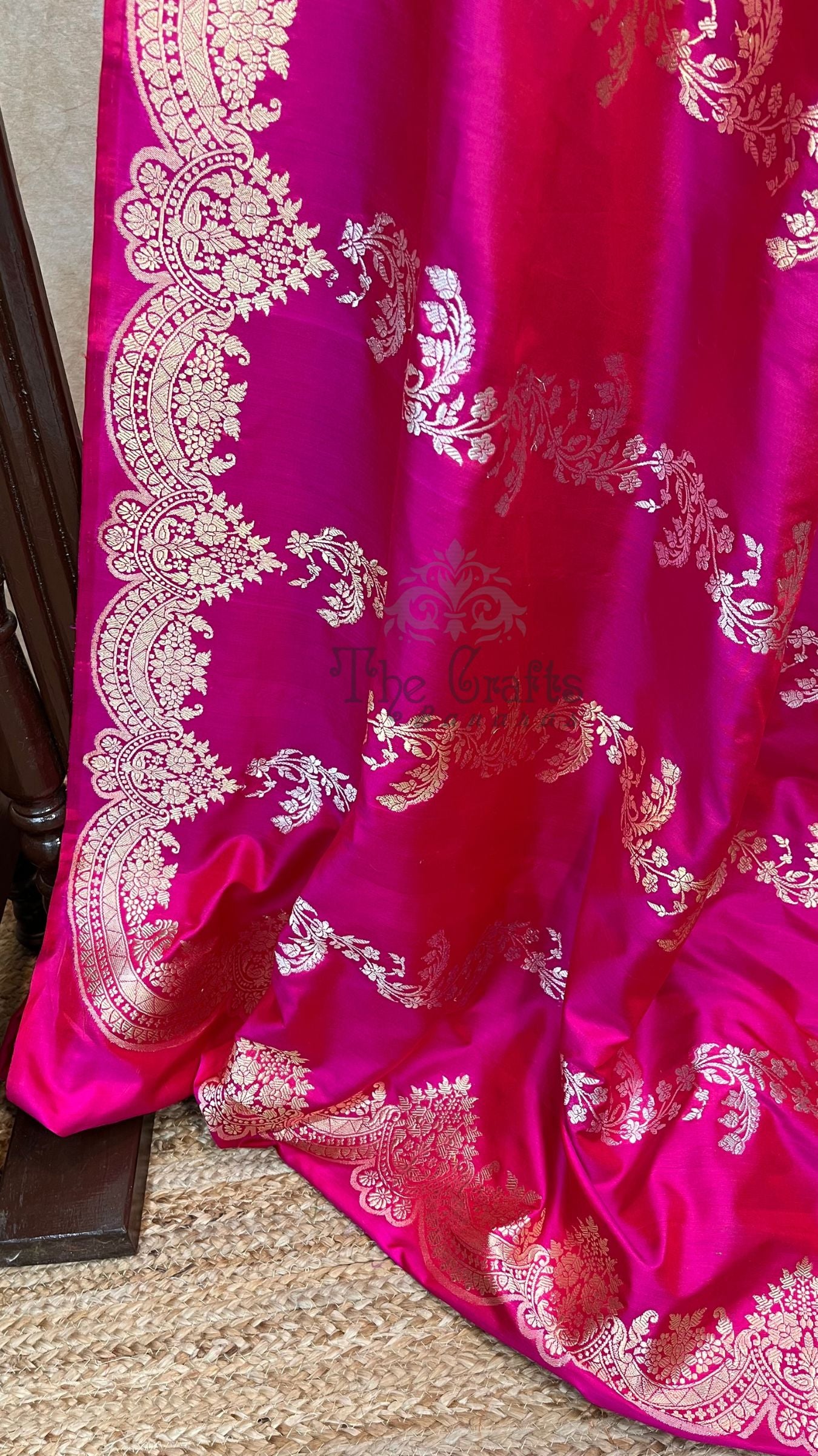 Pure Katan Silk Handloom Banarasi Saree - Sona roopa with kadhua work