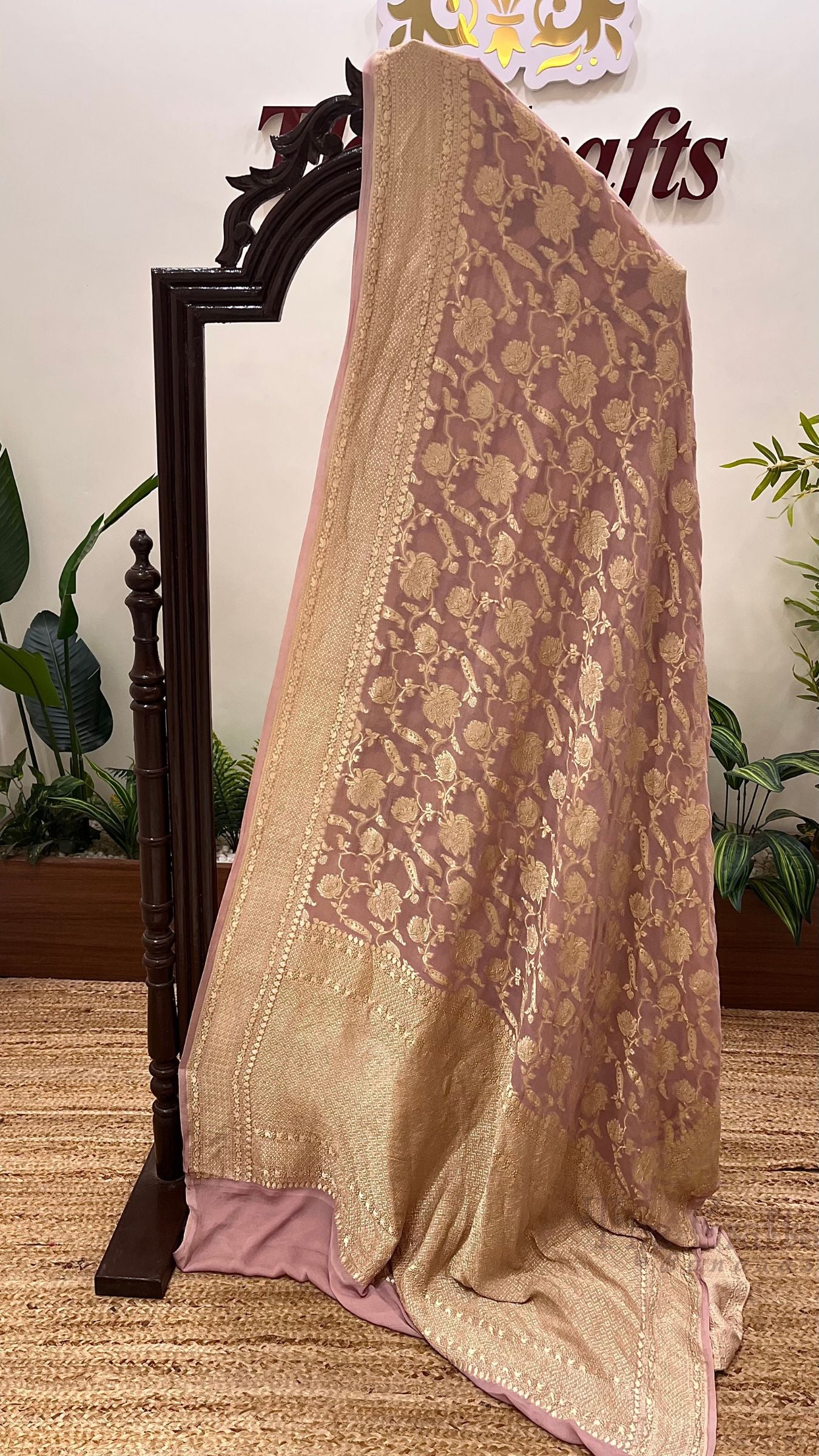 Khaddi Georgette Banarasi Saree - Water Zari