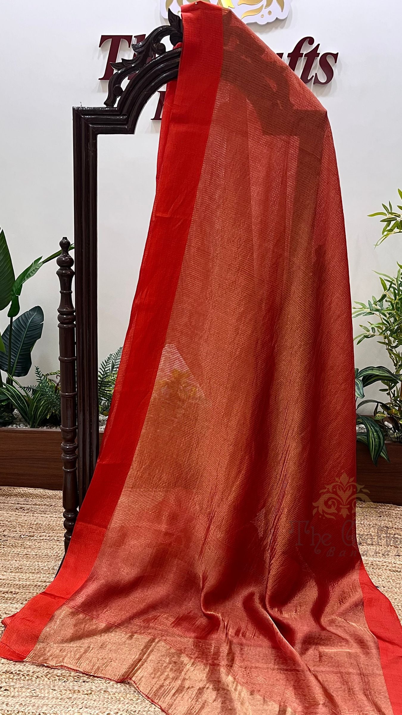 Pure Tissue Silk Handloom Banarasi Saree - with Satin Border