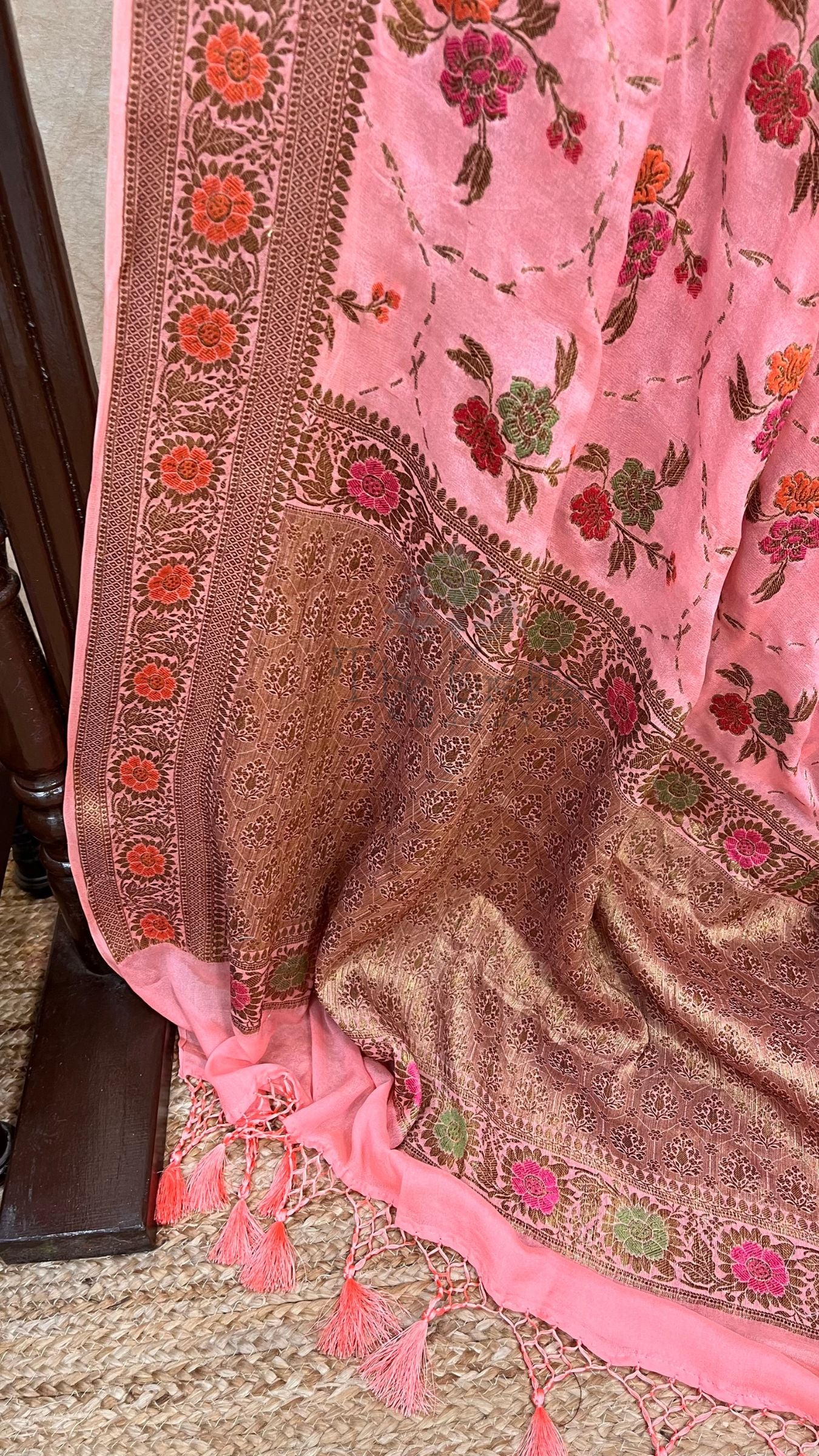 Pure Khaddi Chiffon Banarasi Saree