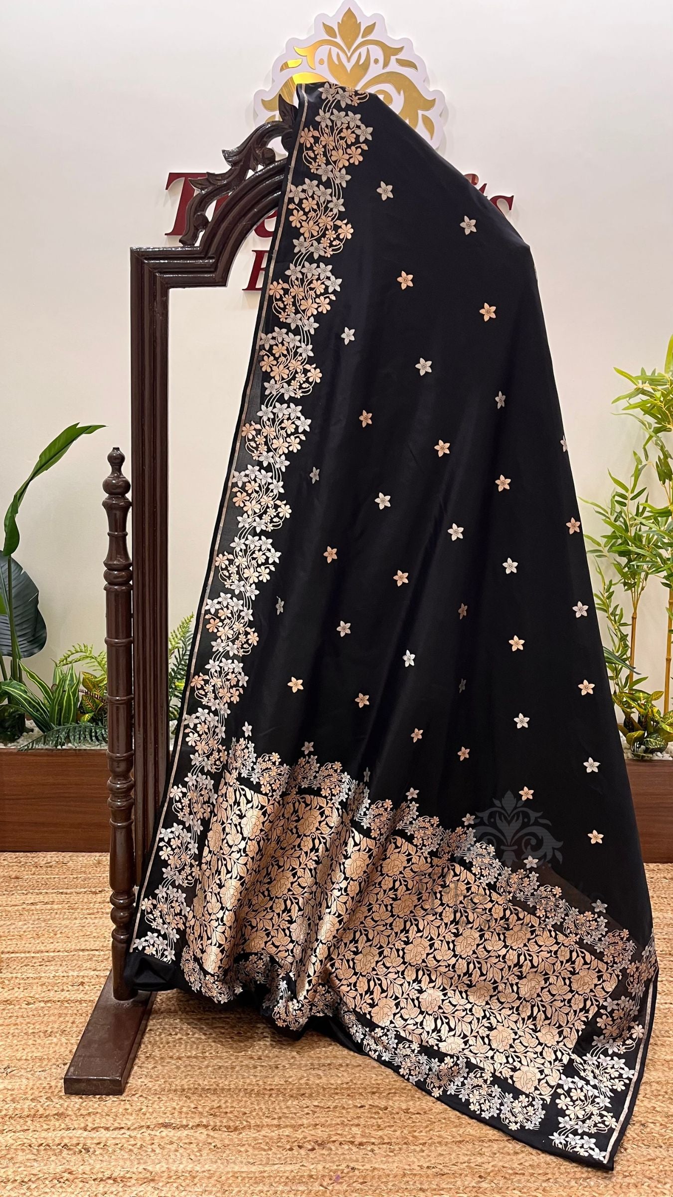 Nita Ambani in Pure Katan Silk Handloom Banarasi Saree - with kadhua motifs