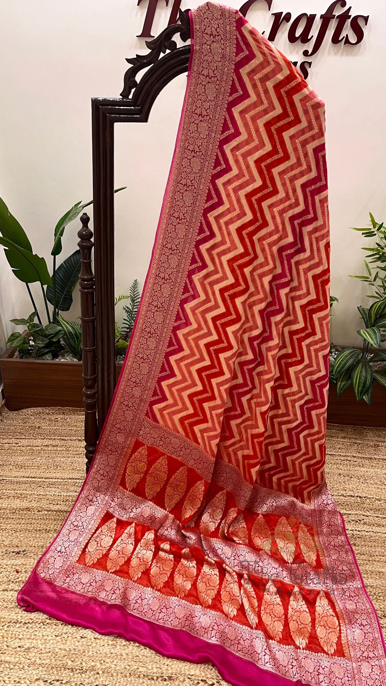 Pure Khaddi Chiffon Banarasi Saree